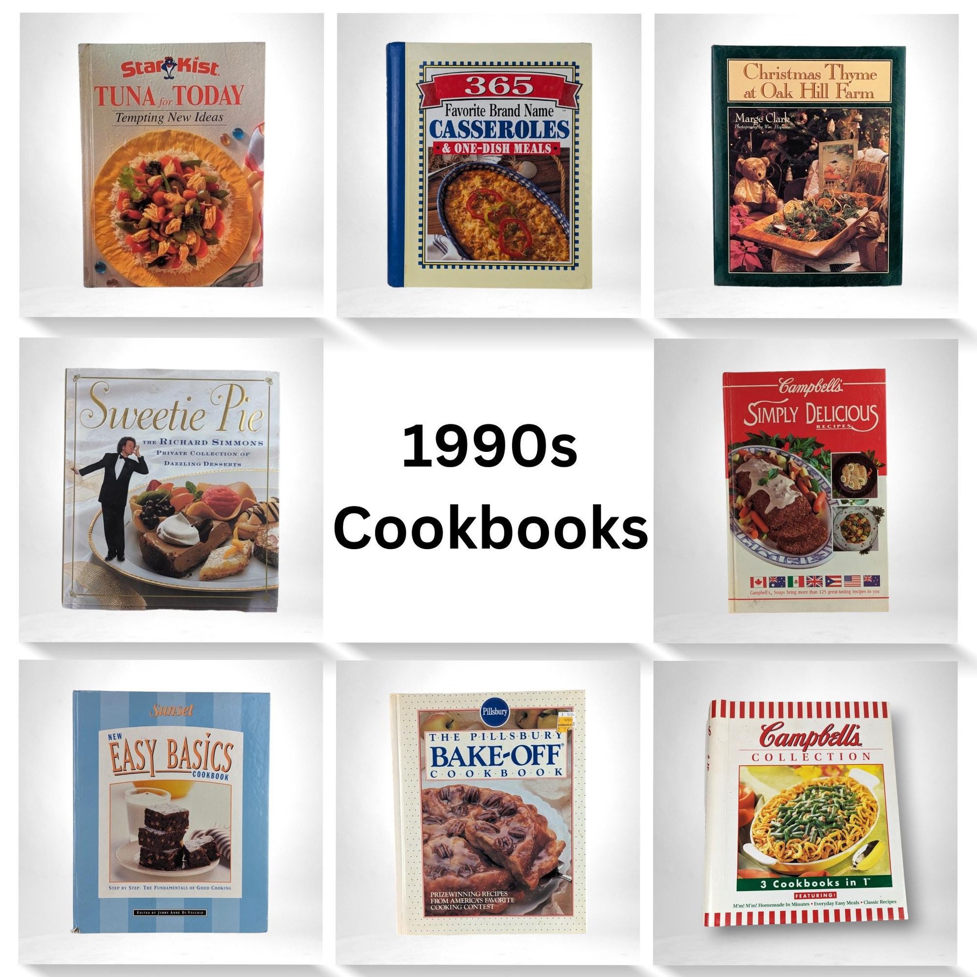 Vintage 1990s Cookbooks - Richard Simmons, Campbell's, Pillsbury, Starkist + More! | Retro Recipes | 90s Nostalgia