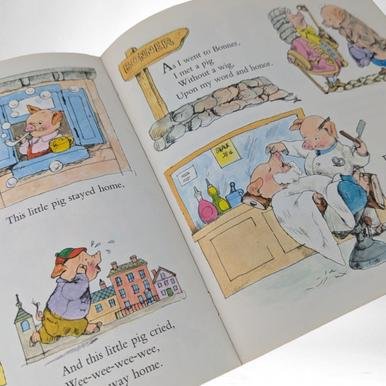 Vintage 1973 Mother Goose Book | Illustrated by Aurelius Battaglia | Classic Nursery Rhymes | 8x8 Softcover