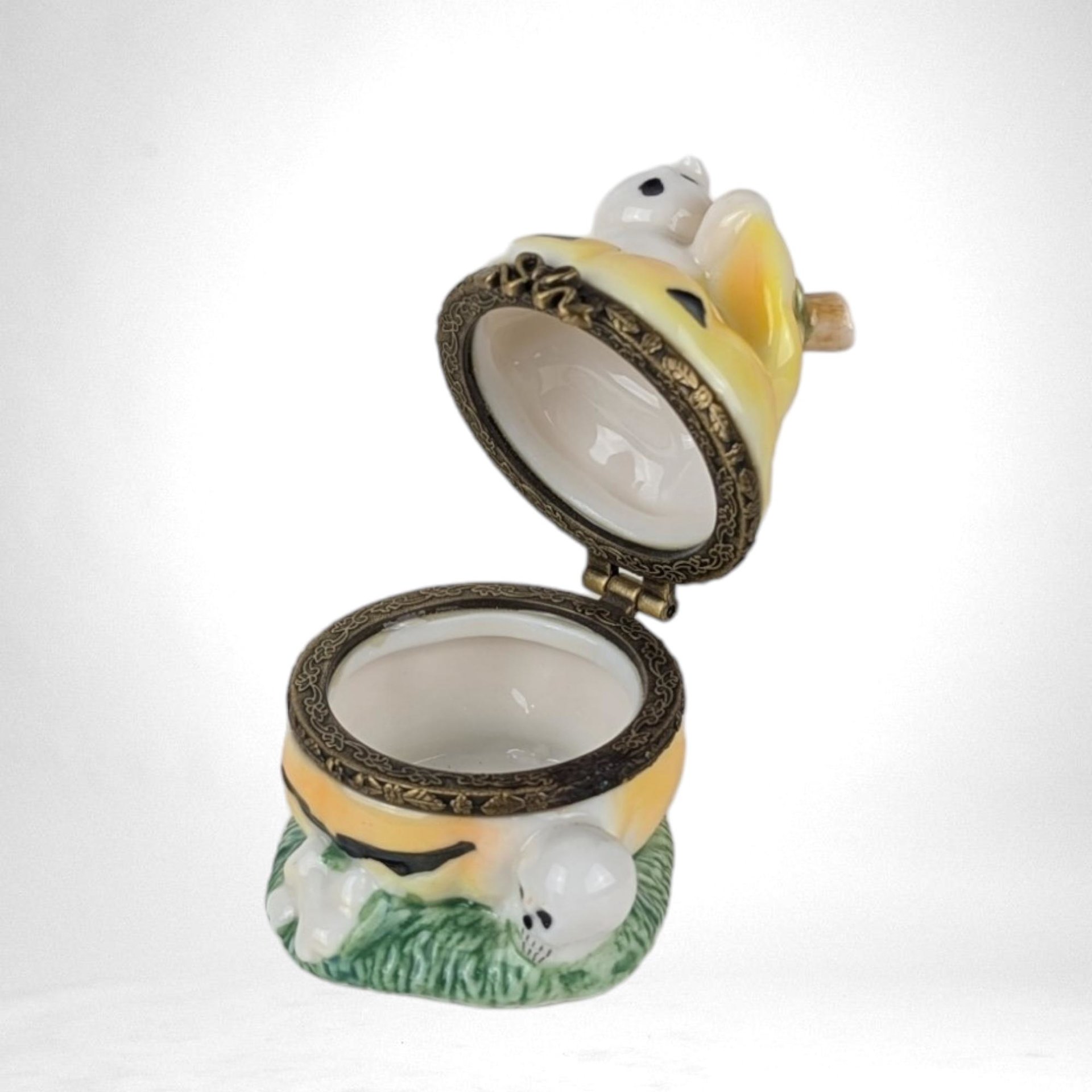 Vintage Herco Ghost and Jack O' Lantern Hinged Trinket Box