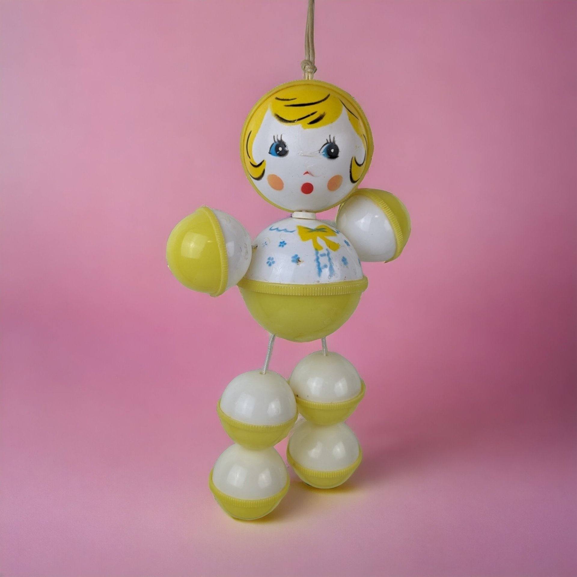 Vintage Sanitoy Plastic Rattle Doll, Crib Toy
