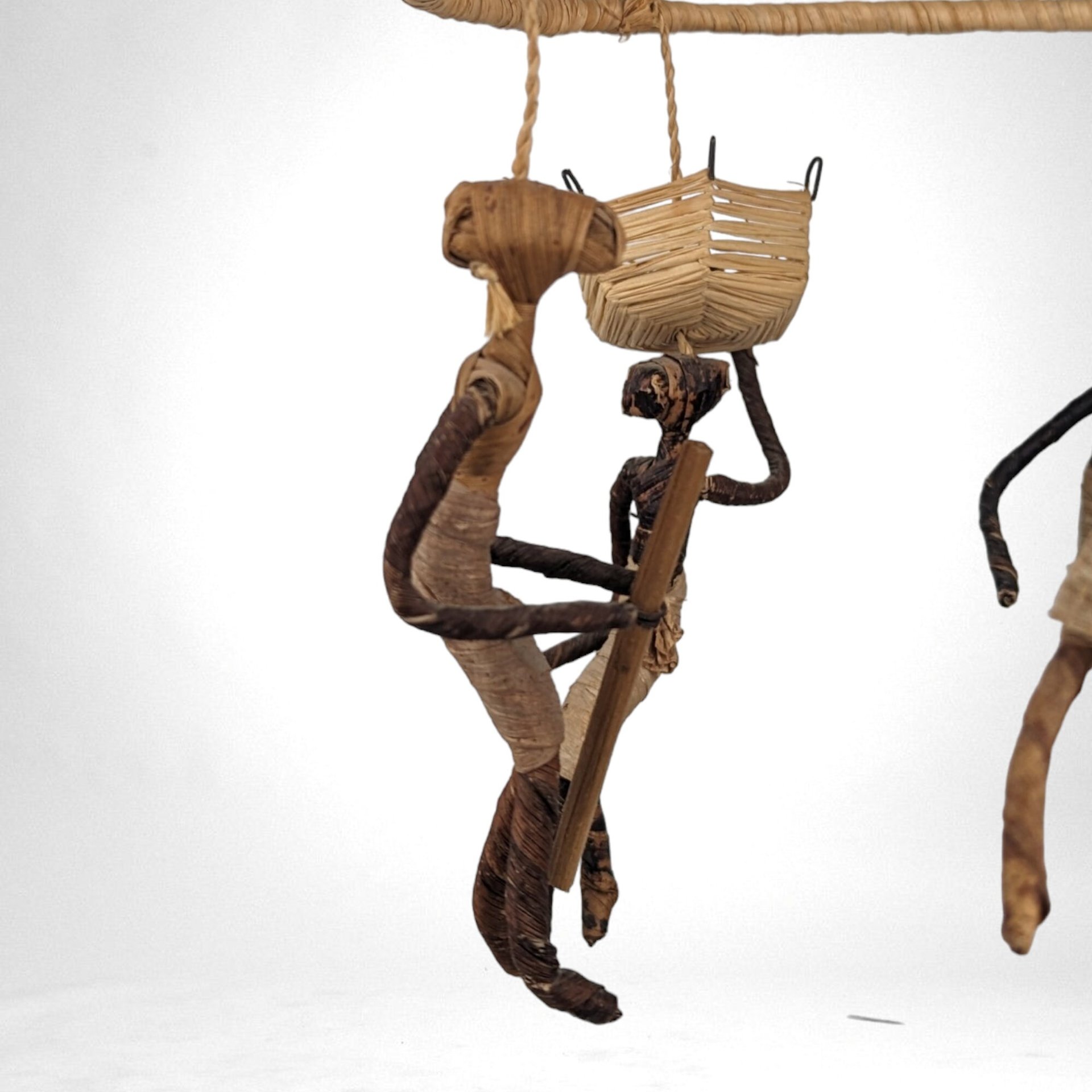 Vintage African Banana Leaf Mobile Decor