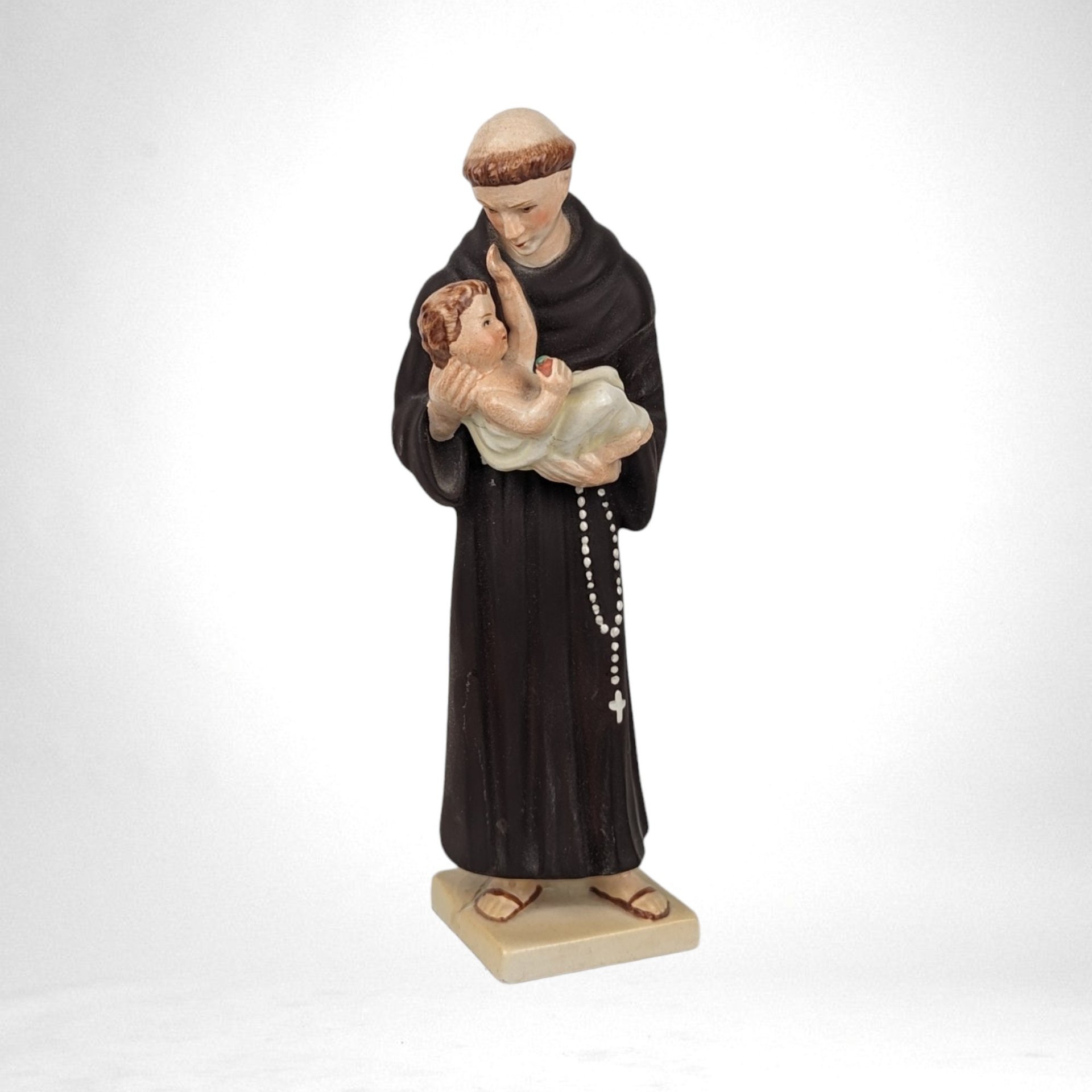 Vintage Goebel Saint Anthony with Jesus Figurine, Repaired
