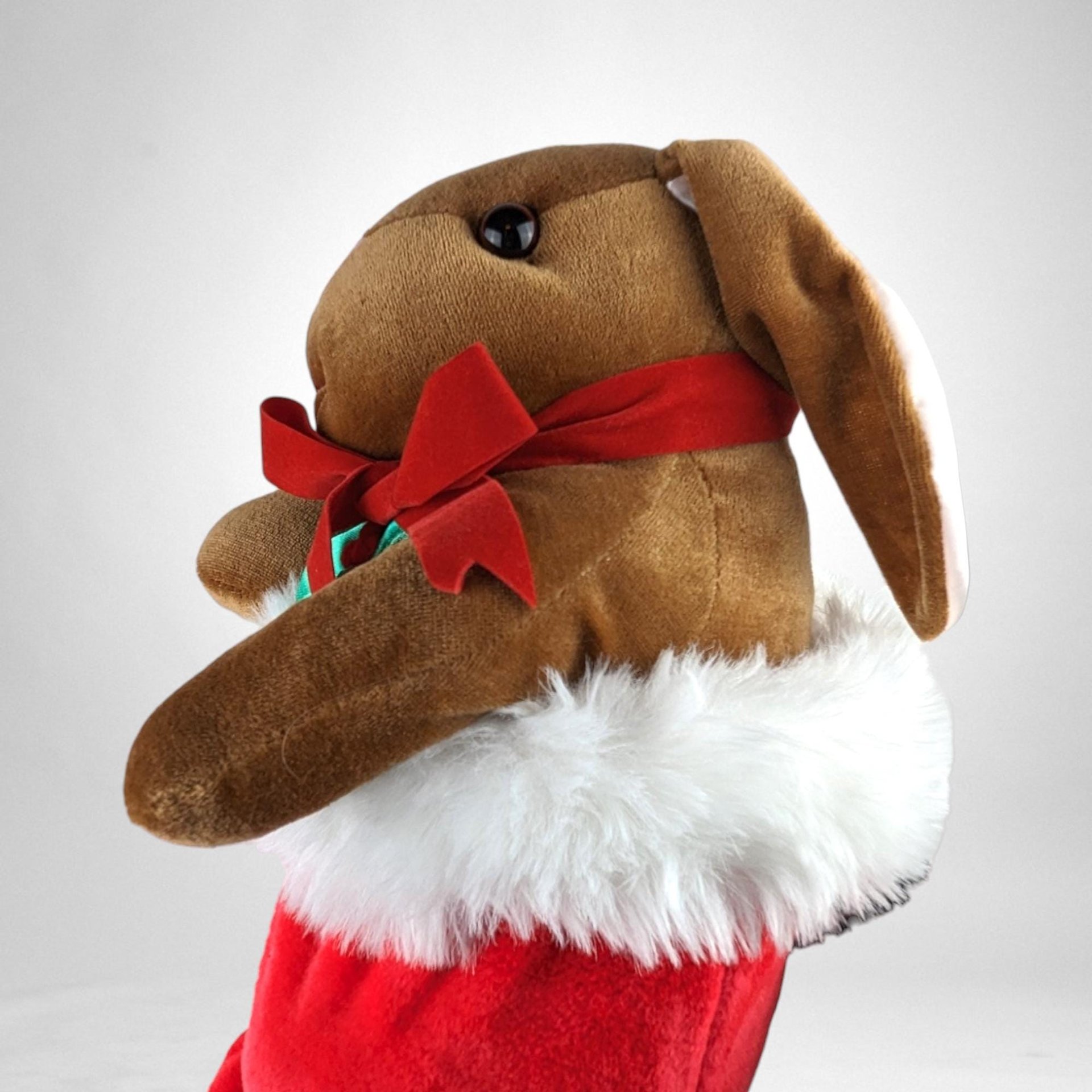 1985 Rabbit Ears Velveteen Rabbit Stocking Plush Toy 14" – Vintage Holiday Decor & Collectible Stuffed Animal