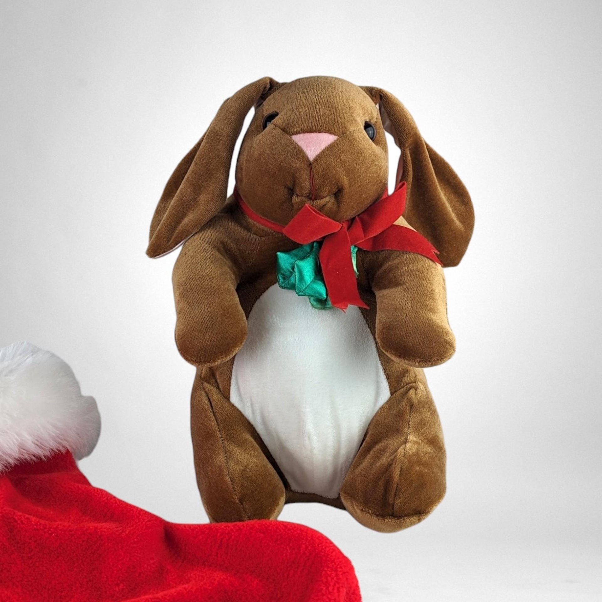 1985 Rabbit Ears Velveteen Rabbit Stocking Plush Toy 14" – Vintage Holiday Decor & Collectible Stuffed Animal