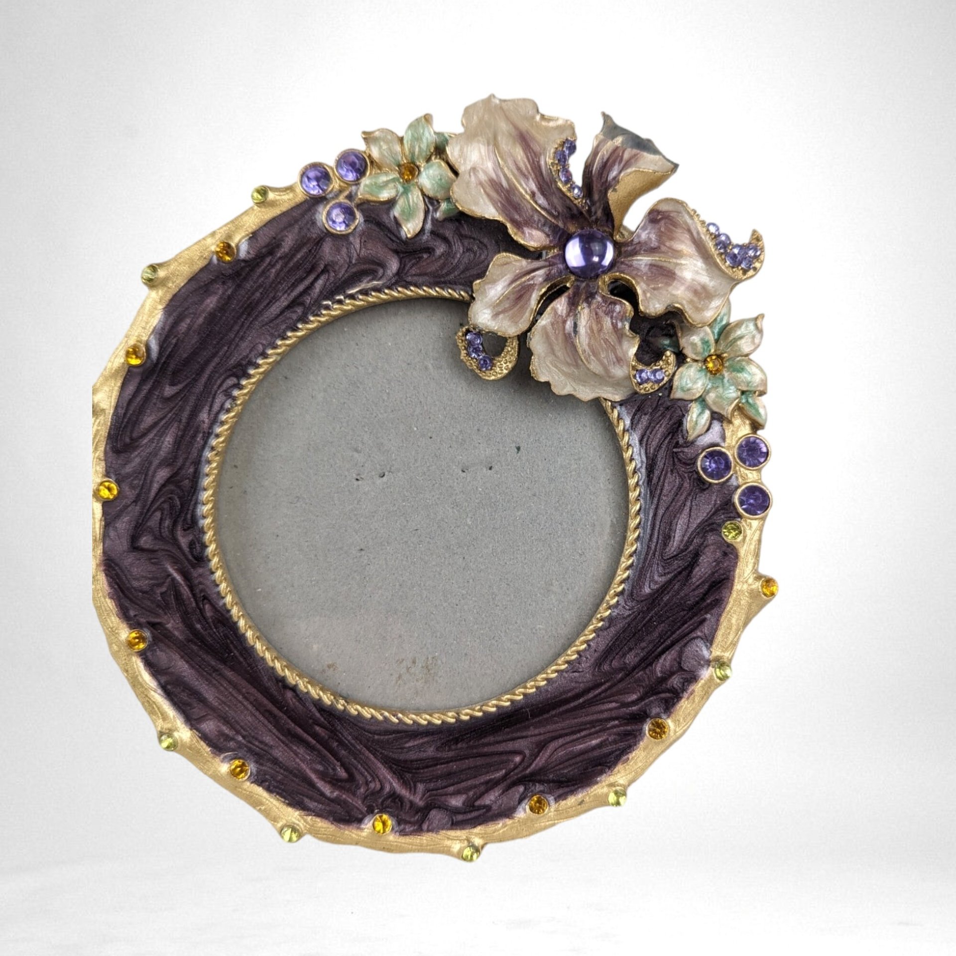 Vintage Ashleigh Manor Enamel 3x3" Photo Frame, Paint Chip