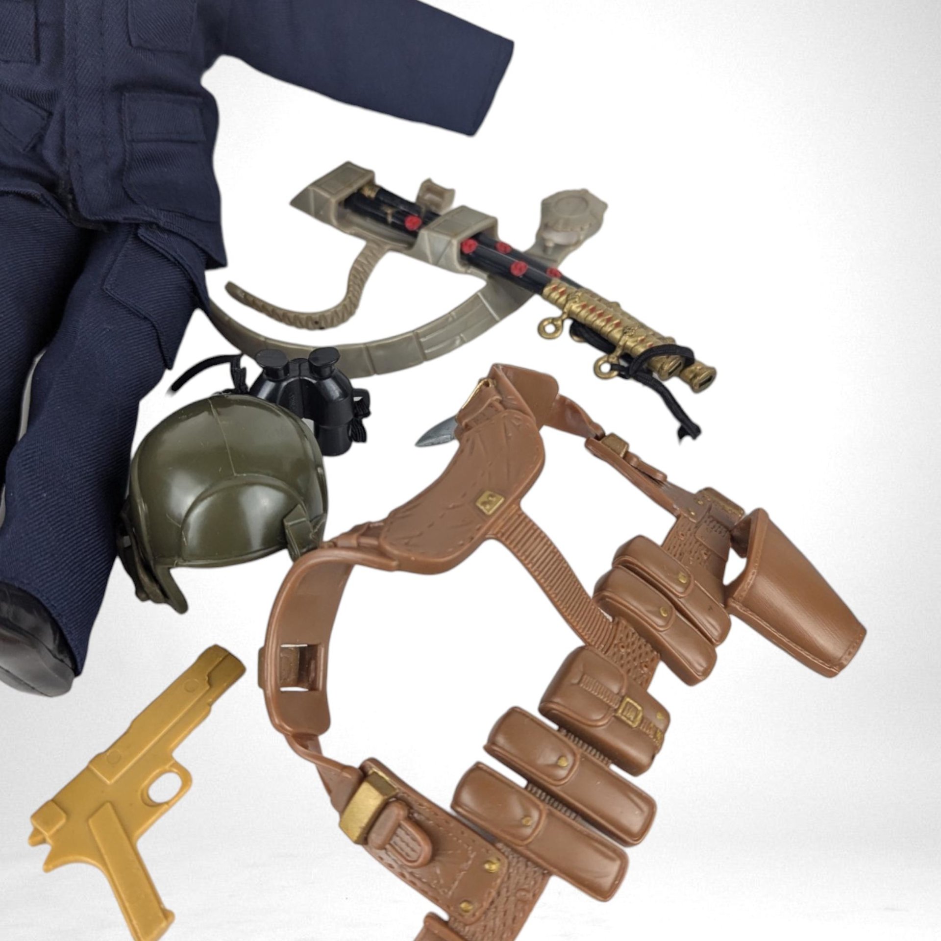 1990s Hasbro GI Joe Action Figure in Blue Outfit | Vintage Collectible Toy with Accessories | Missing Arm | Great for Parts or Restoration