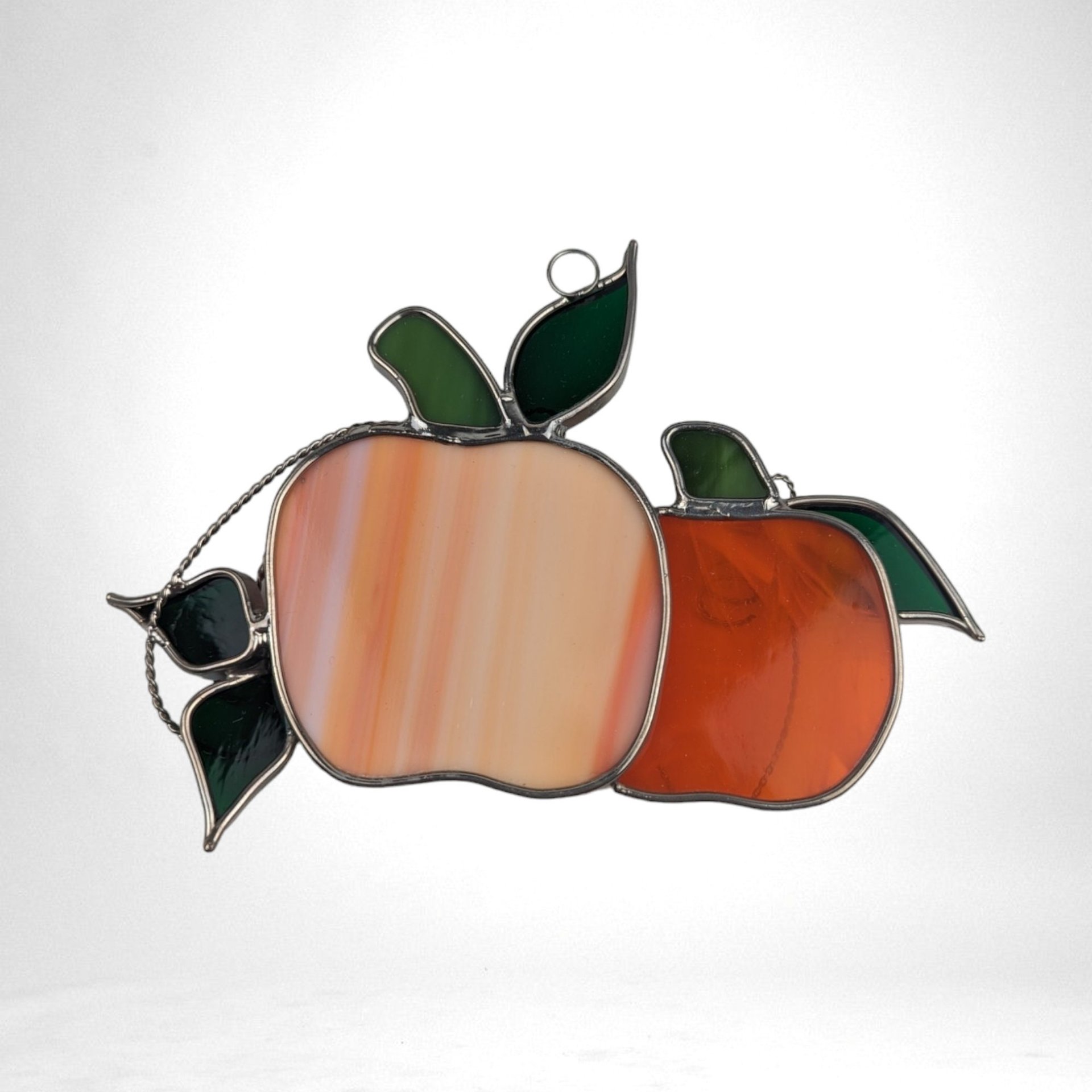 Vintage Stained Glass Pumpkin Suncatcher (4x6")