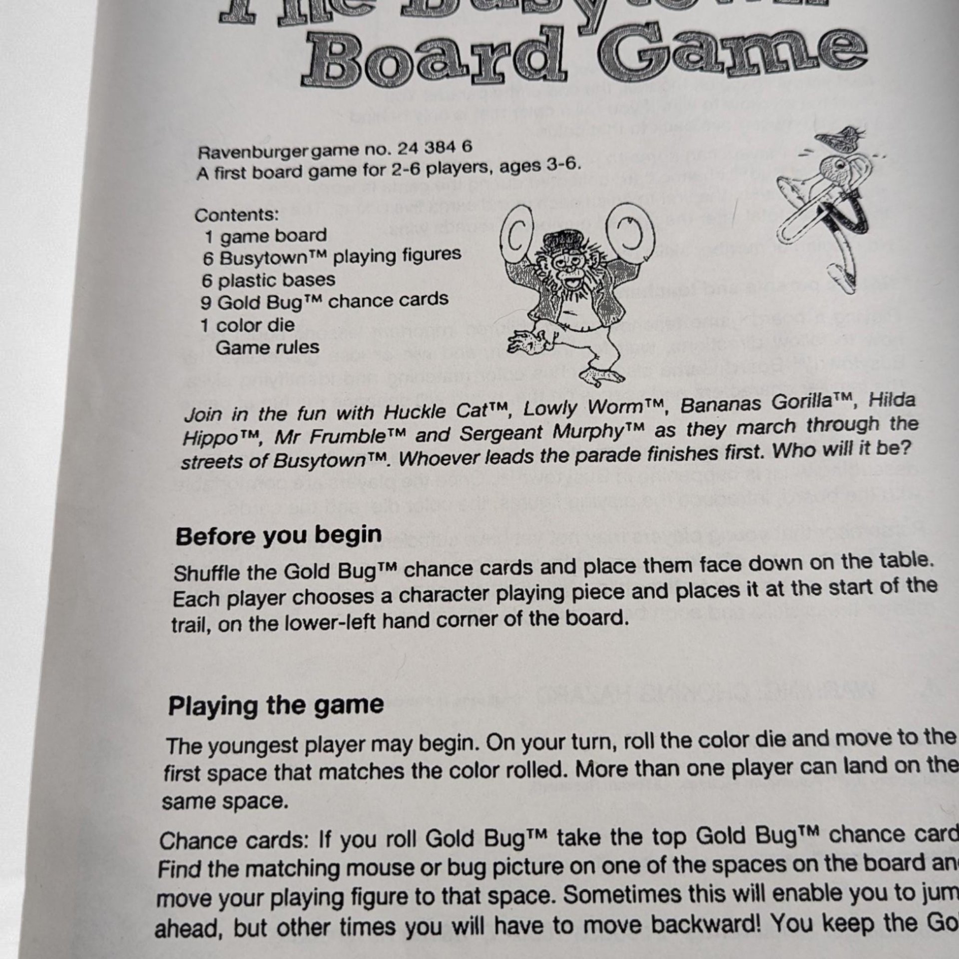 1996 Richard Scarry The Busytown Board Game