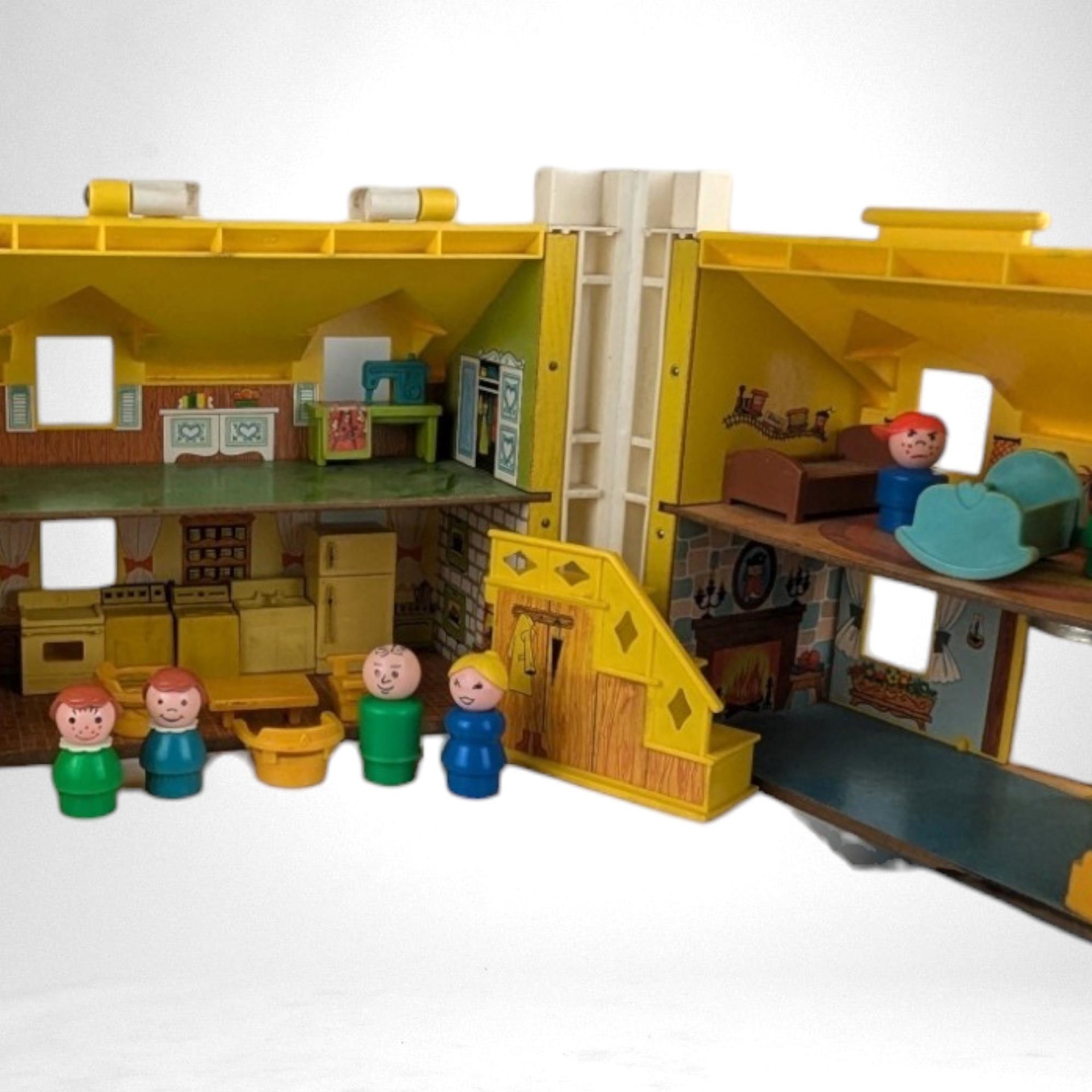 1969 Fisher Price Family Play House with Accessories