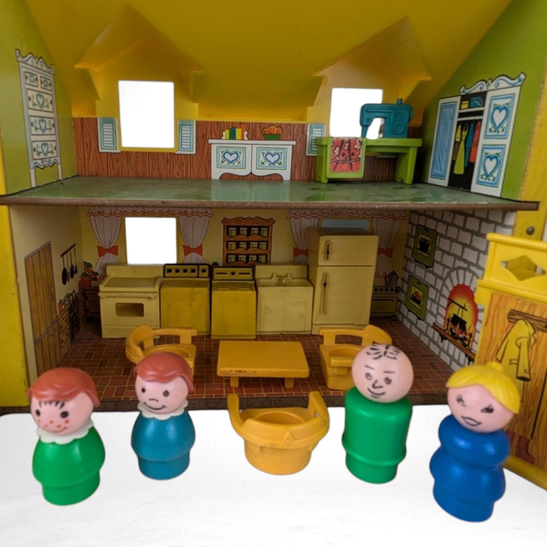 1969 Fisher Price Family Play House with Accessories