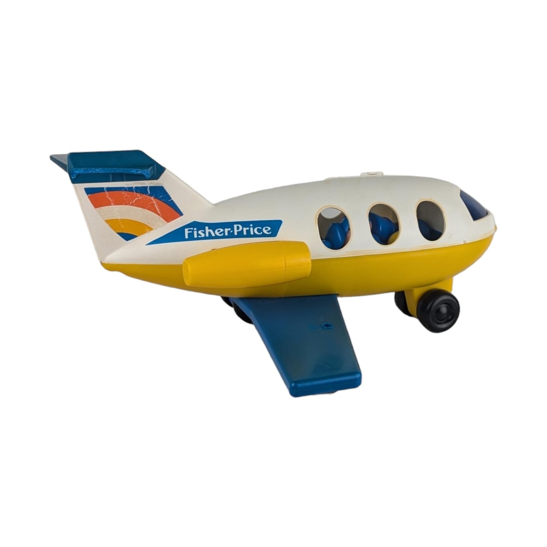 Vintage LIttle People Jet Airplane with People, Break on Tail