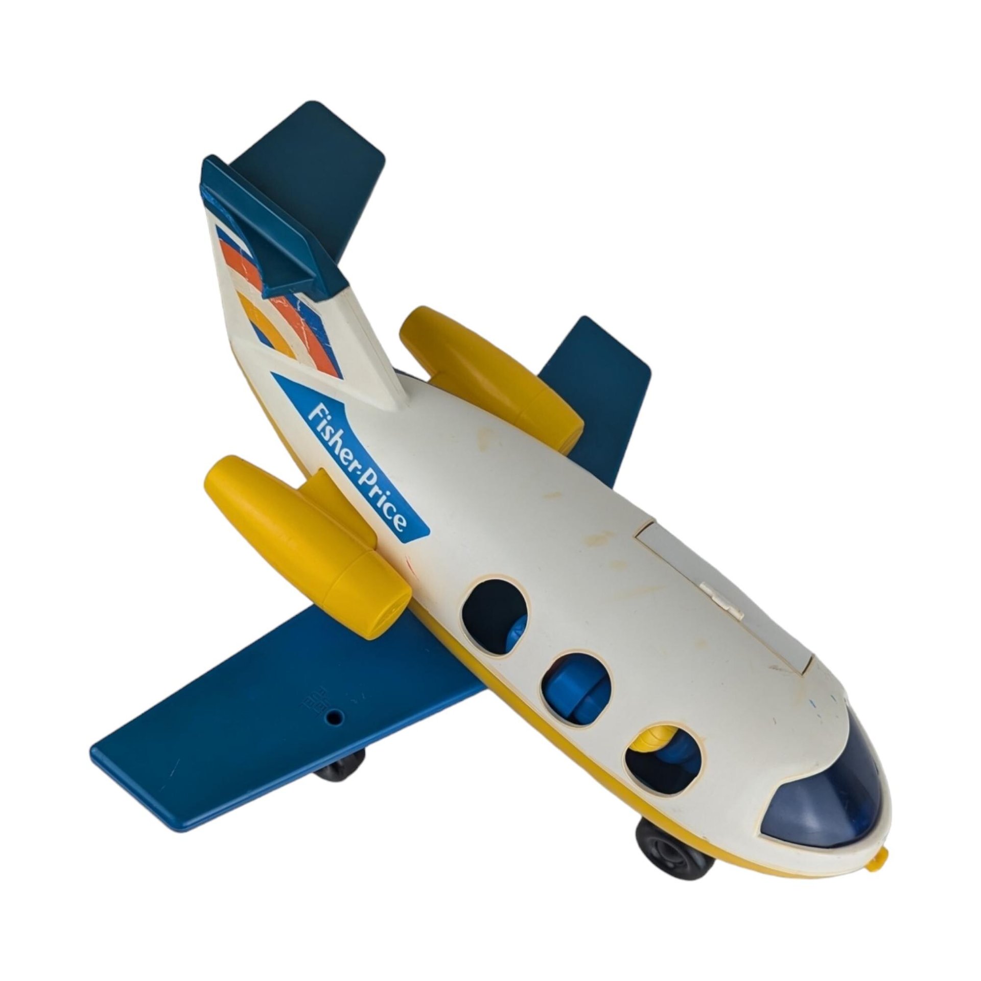 Vintage LIttle People Jet Airplane with People, Break on Tail