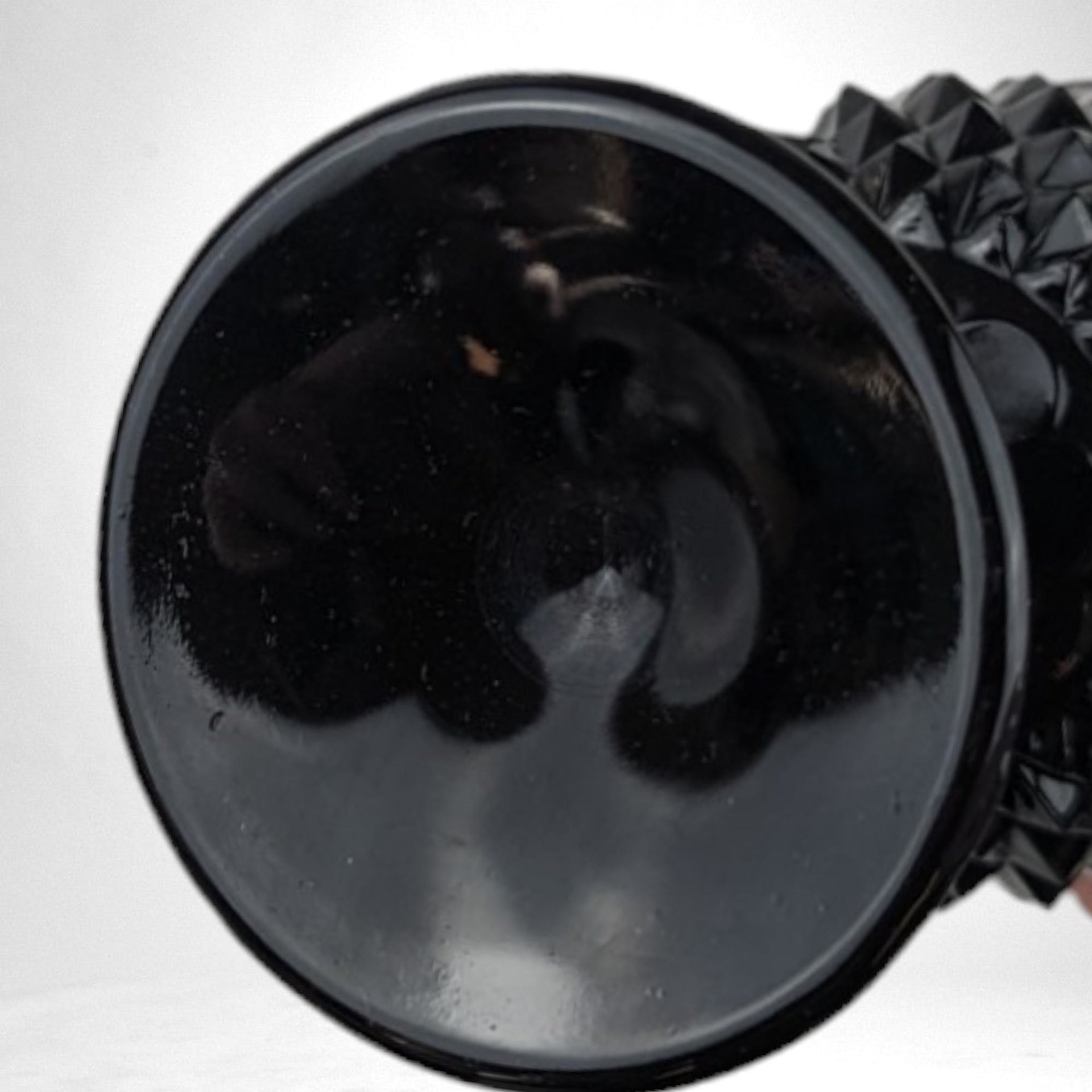 Set of 5 Vintage Indiana Glass Tiara Black Diamond Point Goblets