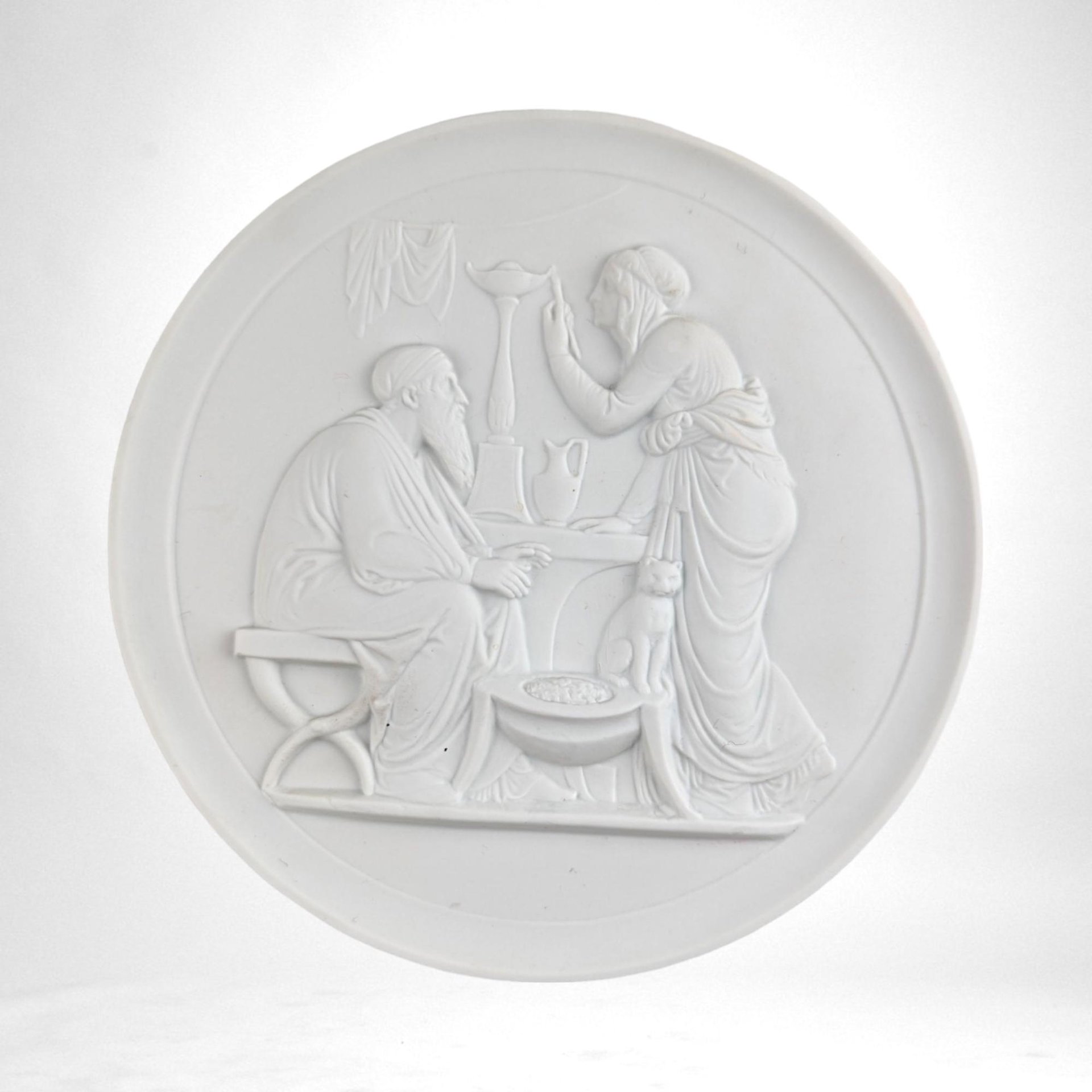 Vintage Royal Copenhagen Bisque Plaques | Set of 4 | Neoclassical Wall Decor |  White Porcelain Plaques |  Collectible Plates