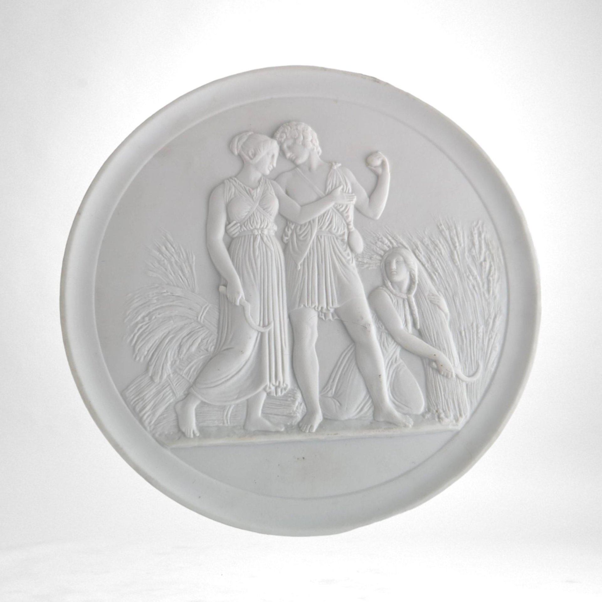 Vintage Royal Copenhagen Bisque Plaques | Set of 4 | Neoclassical Wall Decor |  White Porcelain Plaques |  Collectible Plates