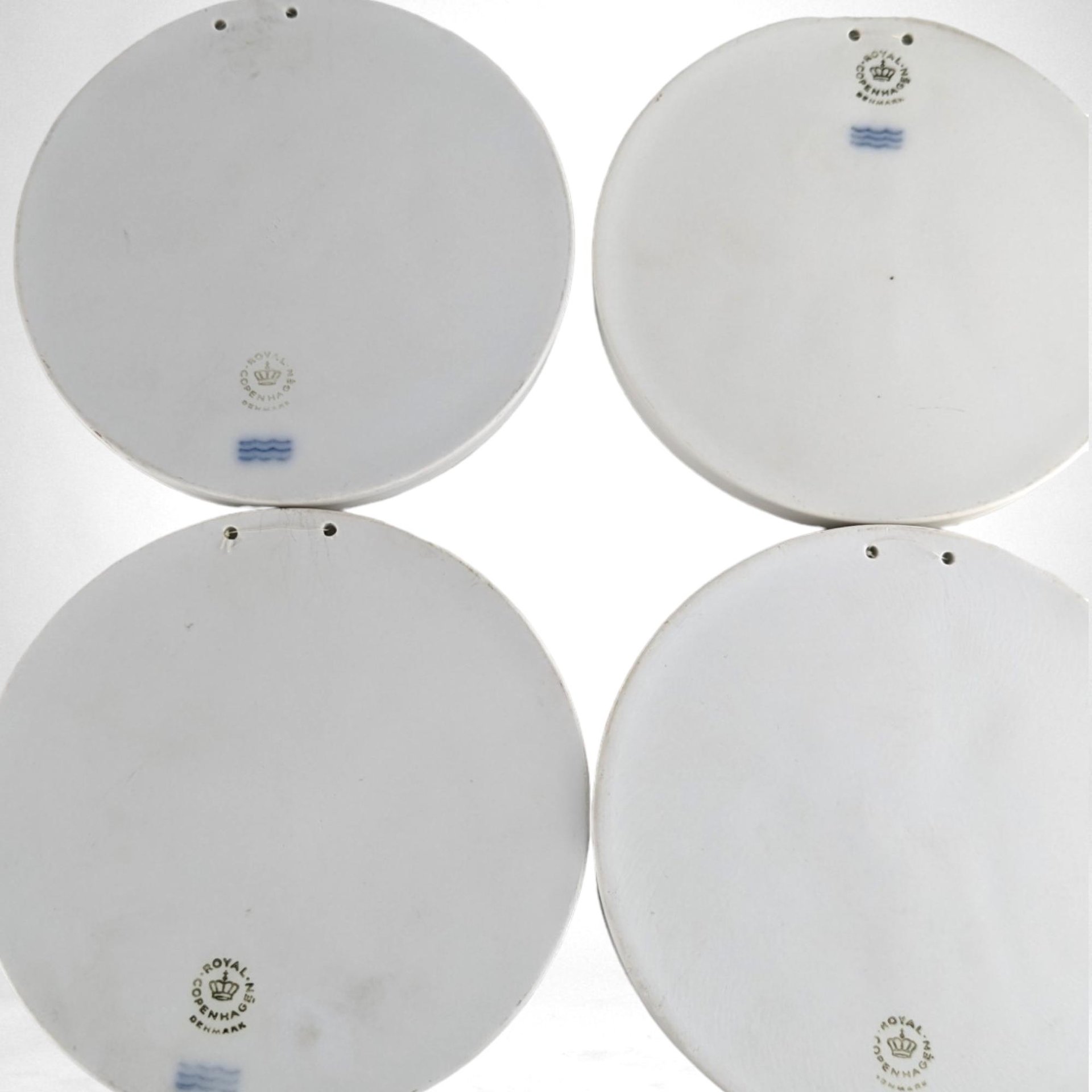 Vintage Royal Copenhagen Bisque Plaques | Set of 4 | Neoclassical Wall Decor |  White Porcelain Plaques |  Collectible Plates