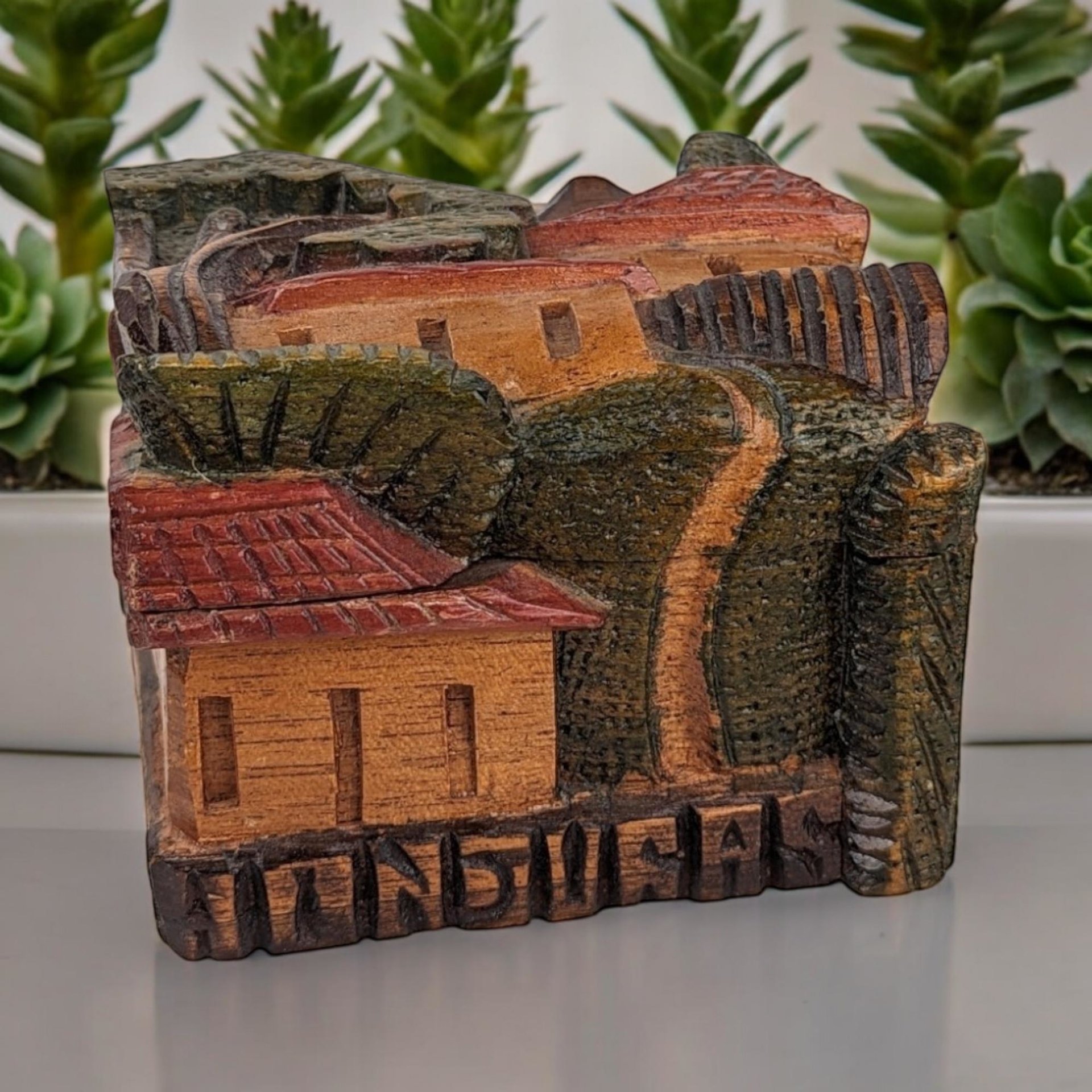 Unique Vintage Dream Box | Hand-Carved Wood | Honduras