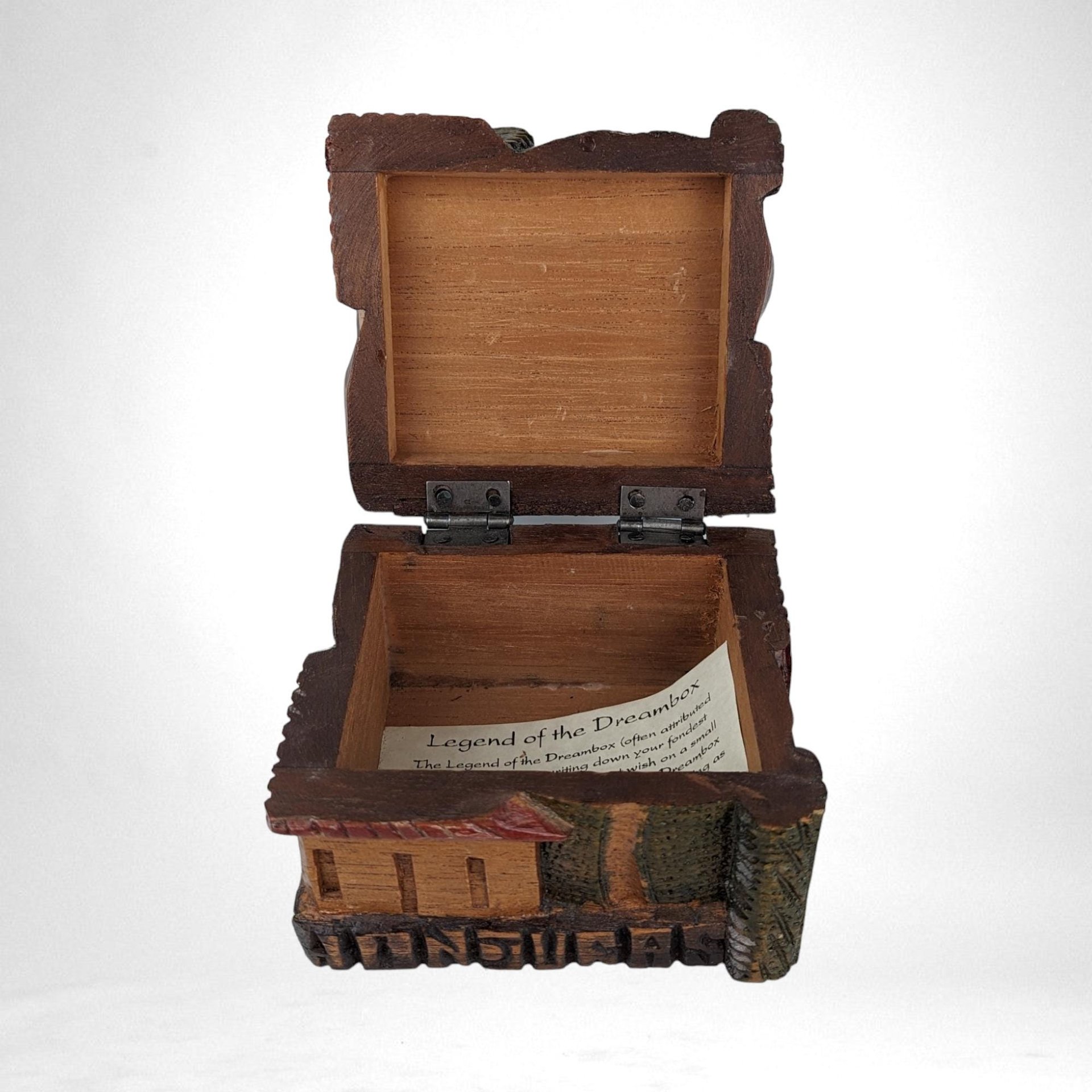 Unique Vintage Dream Box | Hand-Carved Wood | Honduras