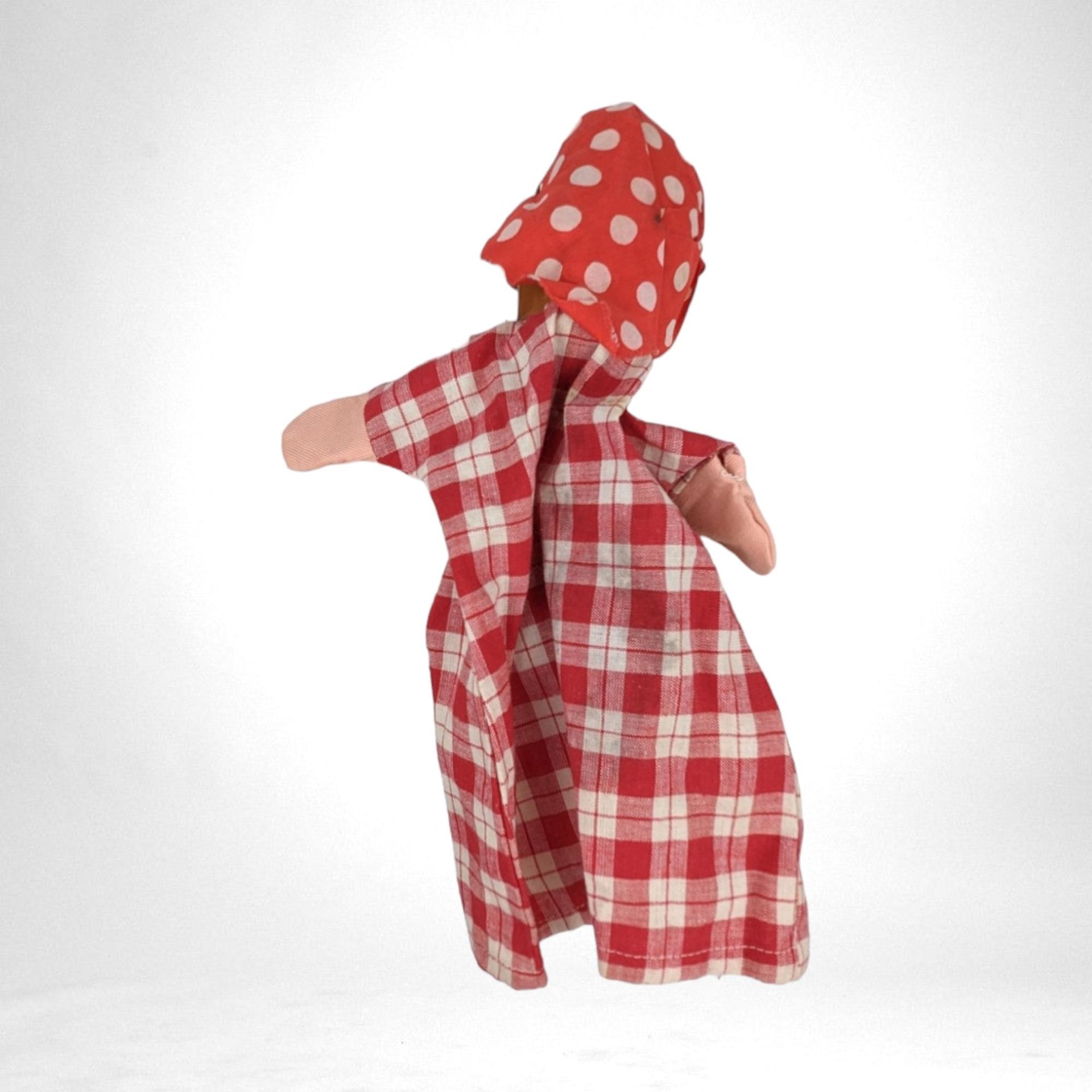 Vintage Hand Puppet with Wooden Head