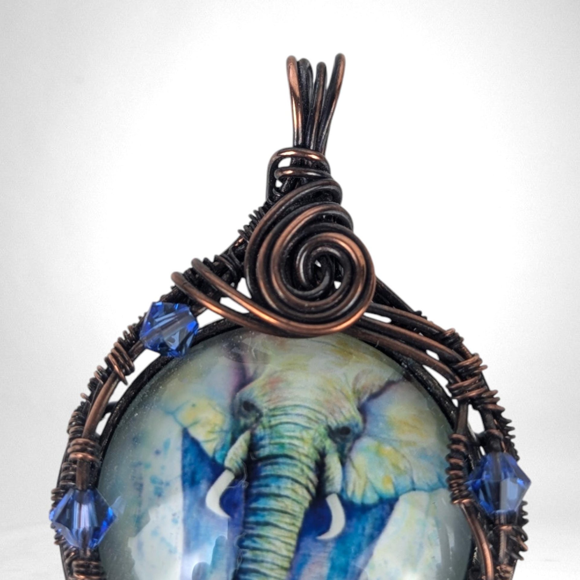 Handmade Copper Wire Wrapped Elephant Pendant | Unique Artisan Jewelry | Nature-Inspired Necklace | Bohemian Style Gift for Animal Lovers
