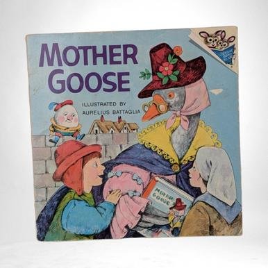 Vintage 1973 Mother Goose Book | Illustrated by Aurelius Battaglia | Classic Nursery Rhymes | 8x8 Softcover