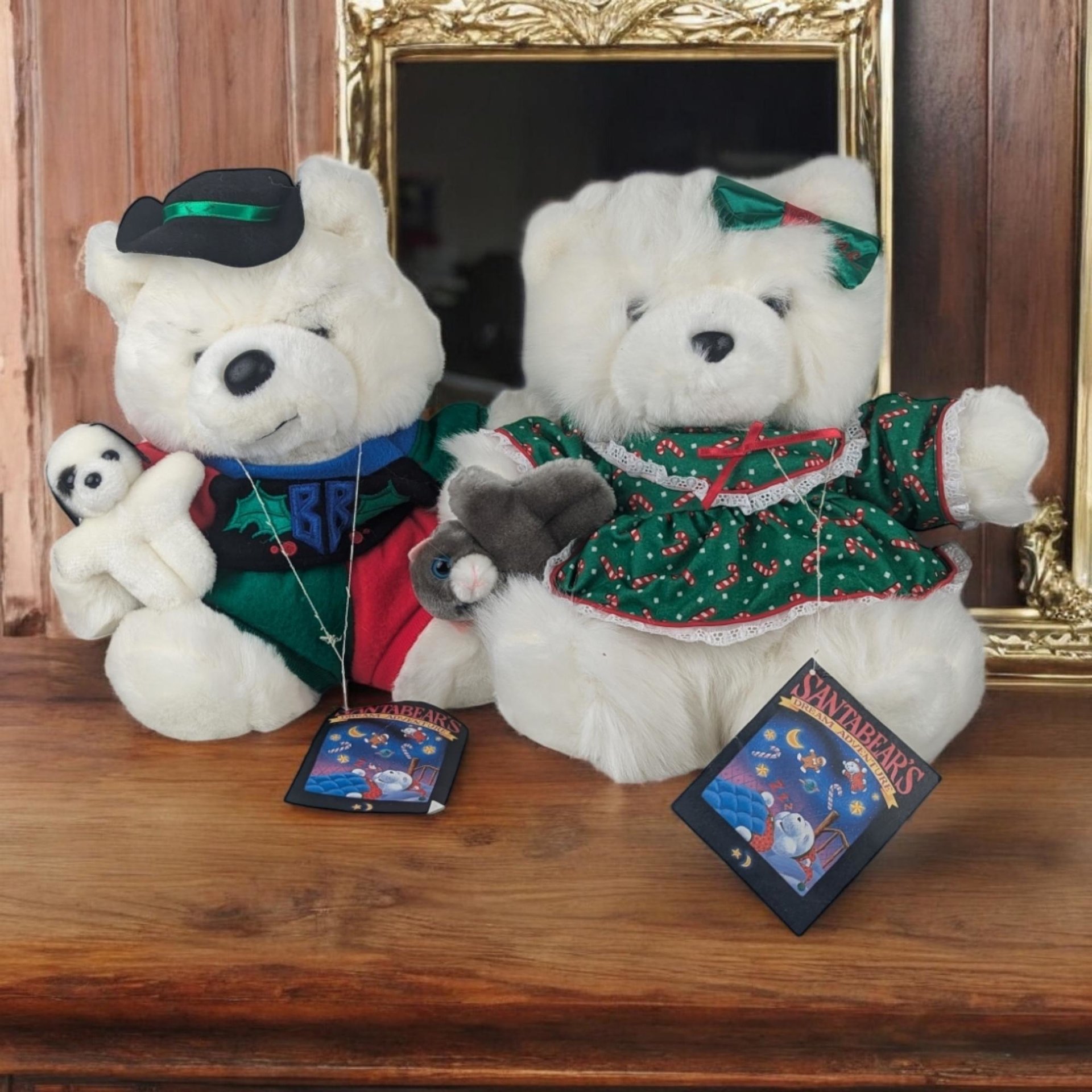 Collectible Santa Bears | 1990 Dayton Hudson Dream Adventure |  Pair
