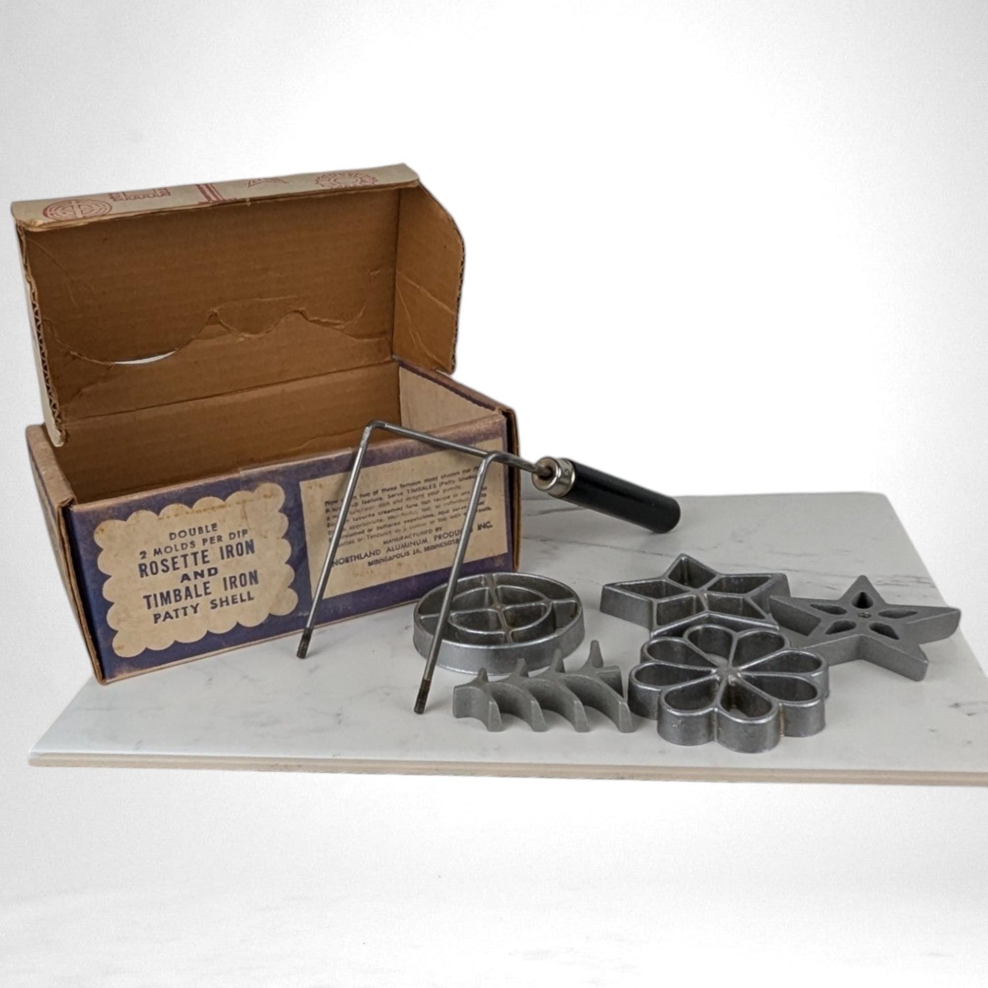 Vintage Nordic Ware Double Rosette & Timbale Iron, Cookie Mold, Pastry Shell, Scandinavian Treats, Baking