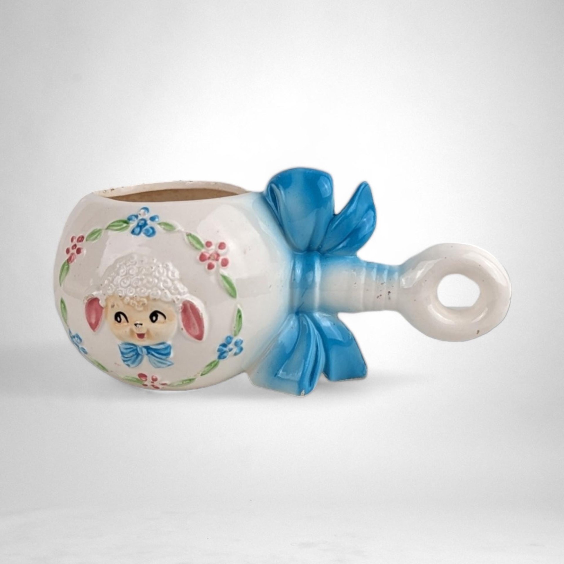 Vintage Rubins Baby Rattle Planter