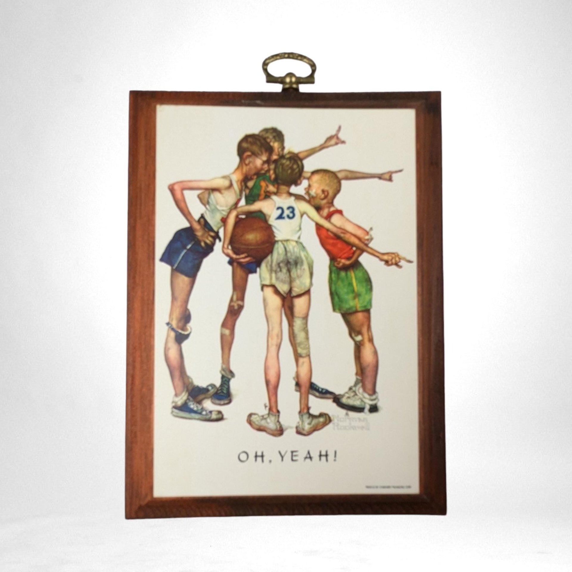 Set of 3 Normal Rockwell Sports Wood Wall Art (7x5")