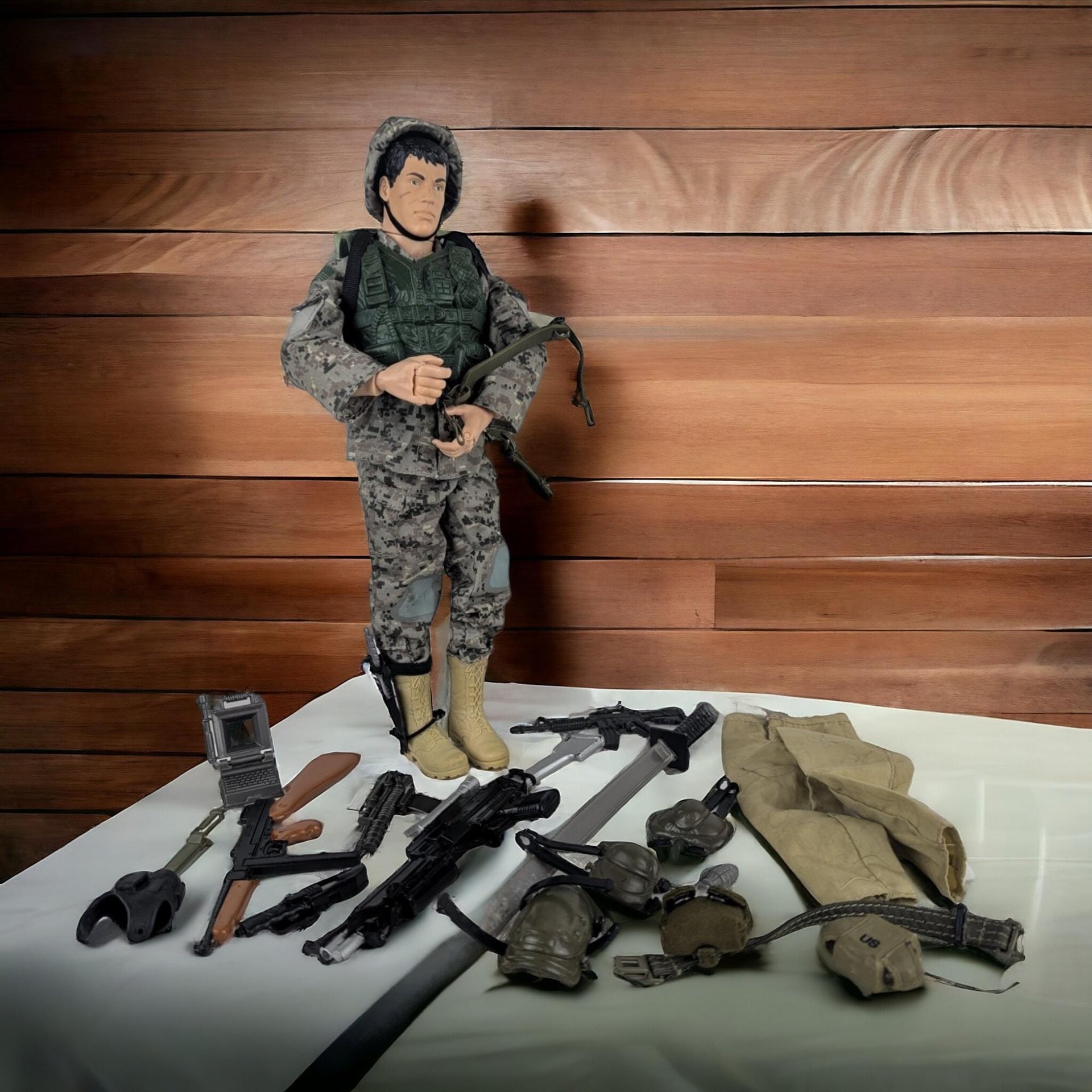 1990s Hasbro GI Joe Action Figure Camo Outfit with Accessories