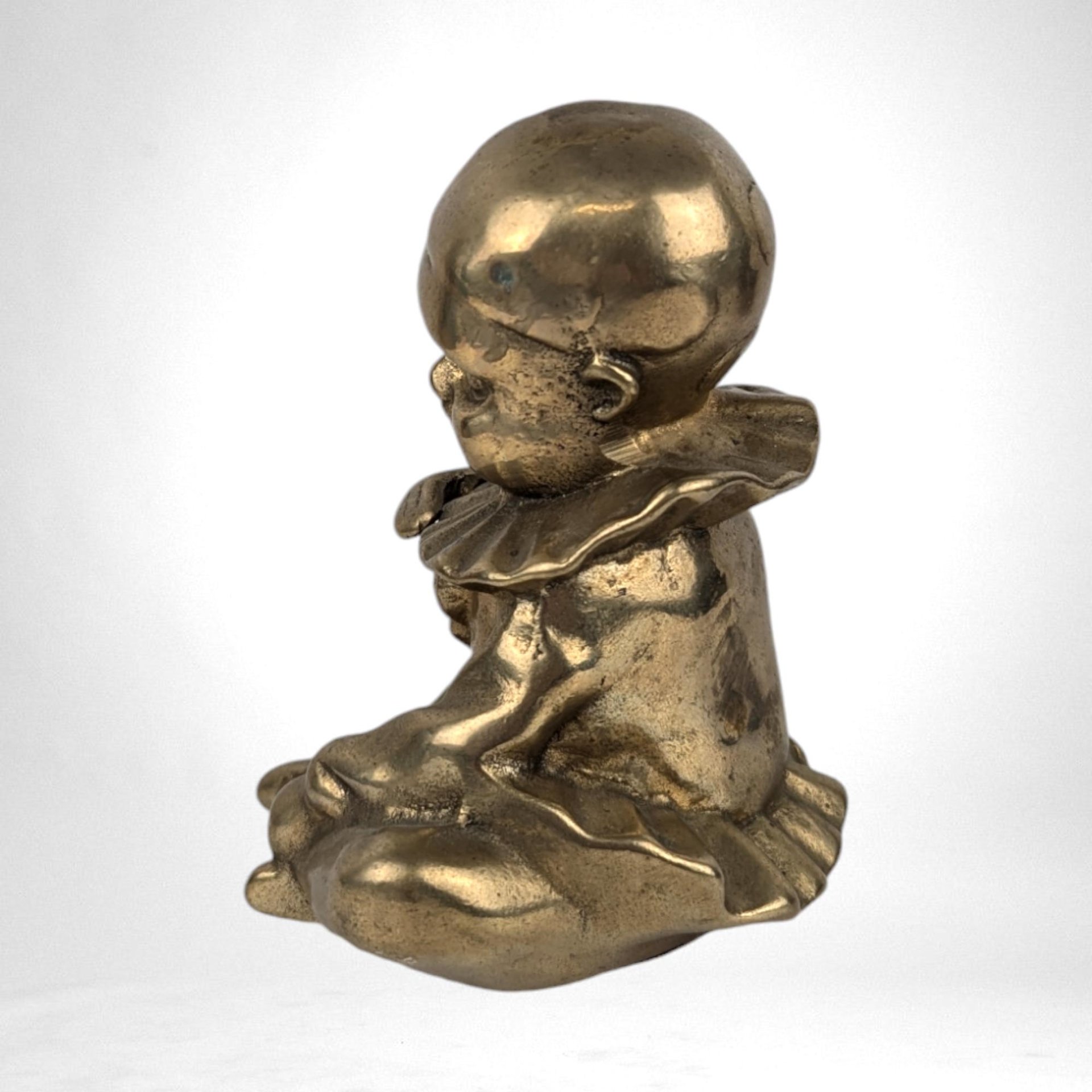 Vintage Brass Pierrot Clown Figure | 5" Tall | Collectible Figurine | Home Decor Accent | Gift for Clown Enthusiast