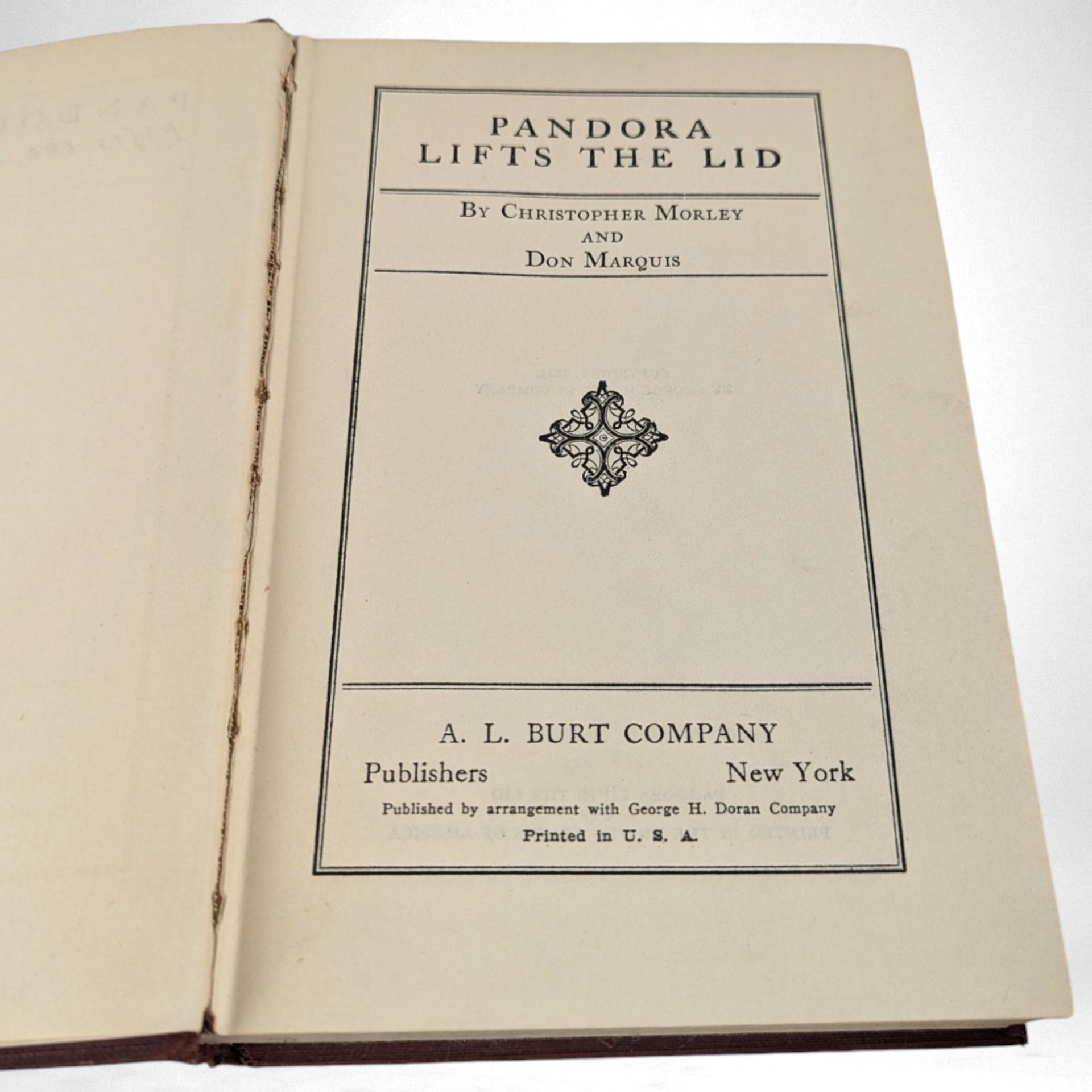 1924 Pandora Lifts the Lid by Christopher Morley & Don Marquis | Vintage Hardcover | A. L. Burt Company | Literary Classic