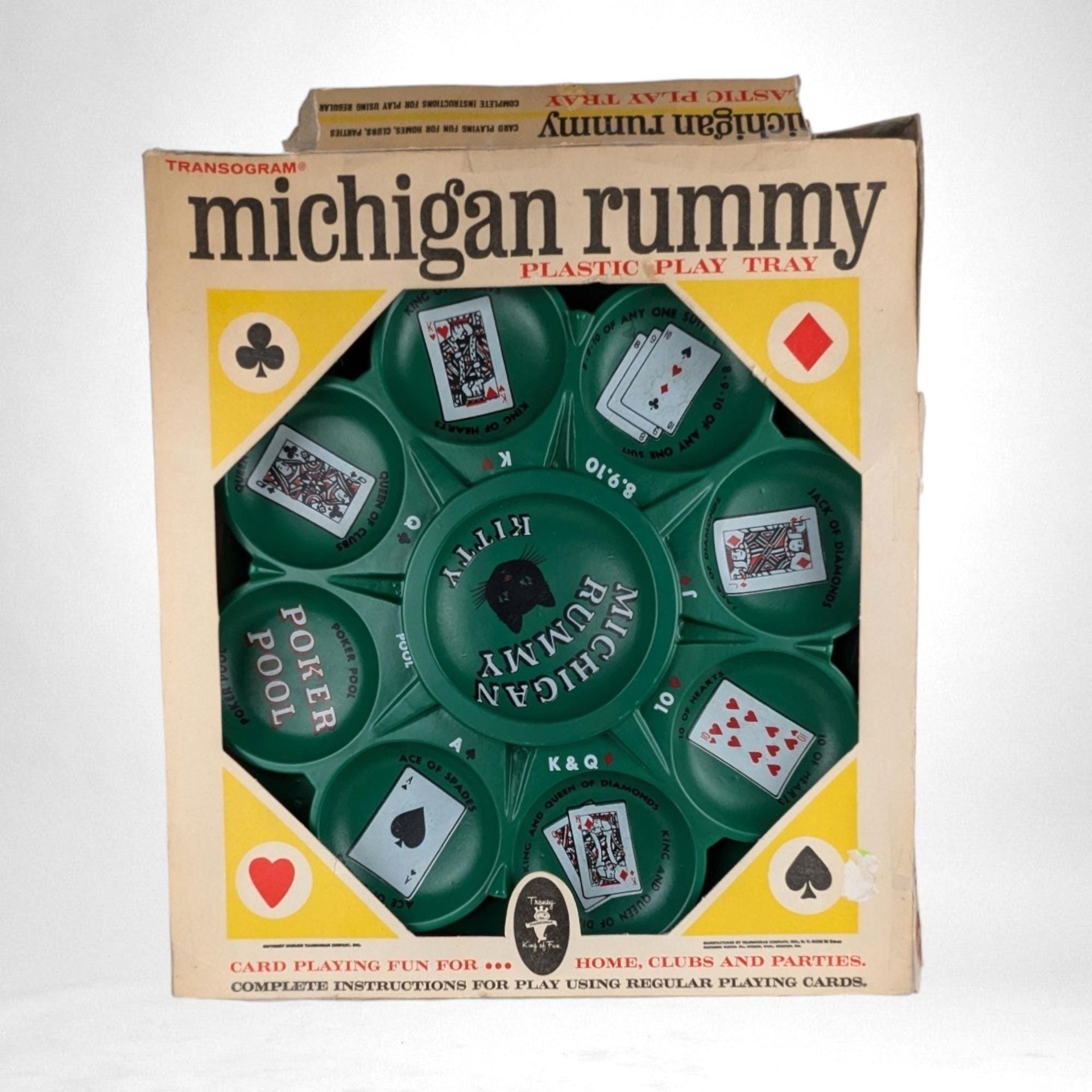 Vintage Transogram Michigan Rummy Plastic Play Tray