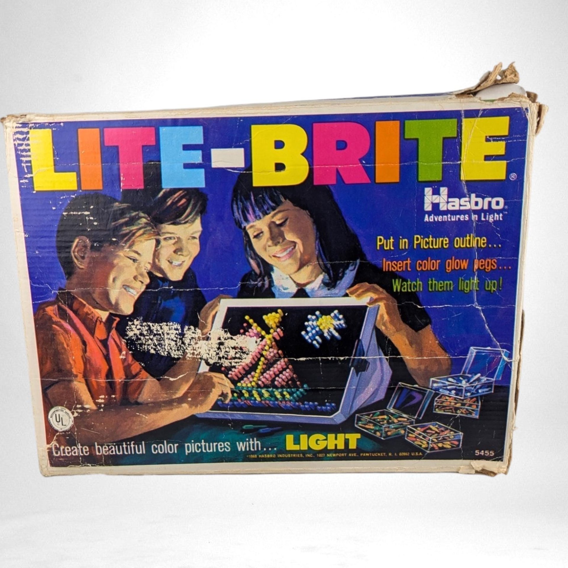 Vintage 1968 Hasbro Lite-Brite - Magic Screen, Glowing Art! - Complete with Extra Papers - Retro Toy