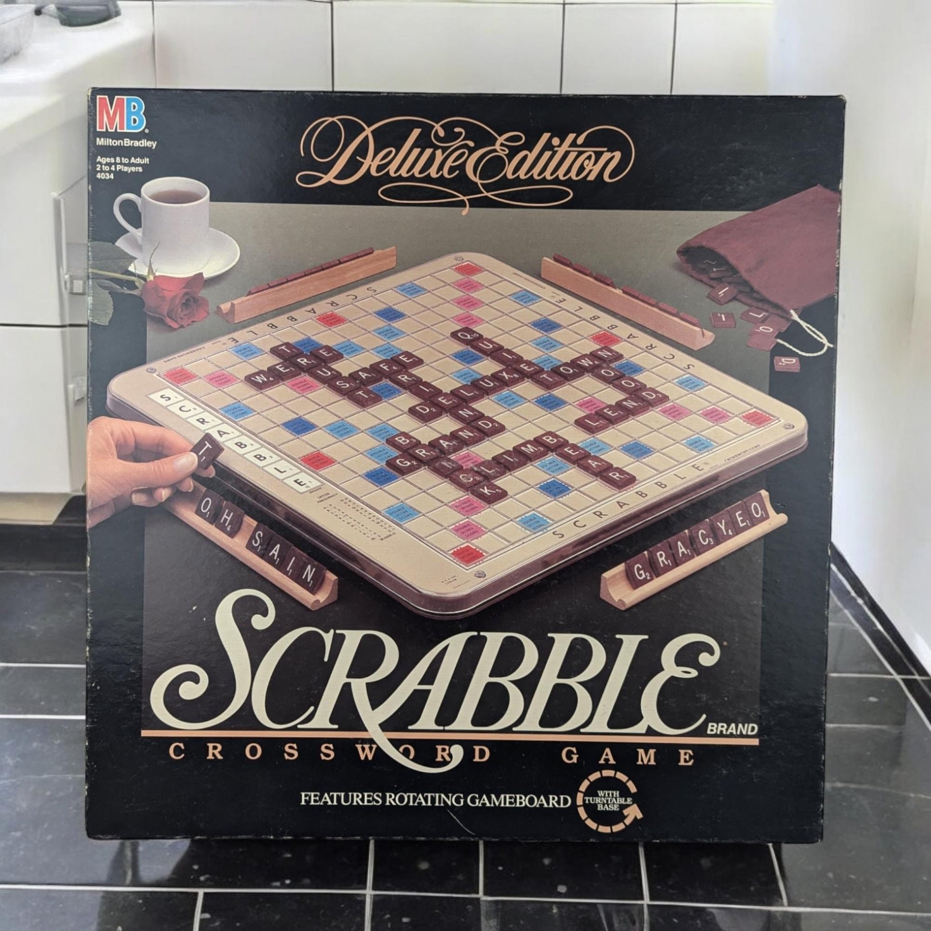 Vintage 1989 Scrabble Deluxe Edition - Turntable Board, Complete Set, Excellent Condition