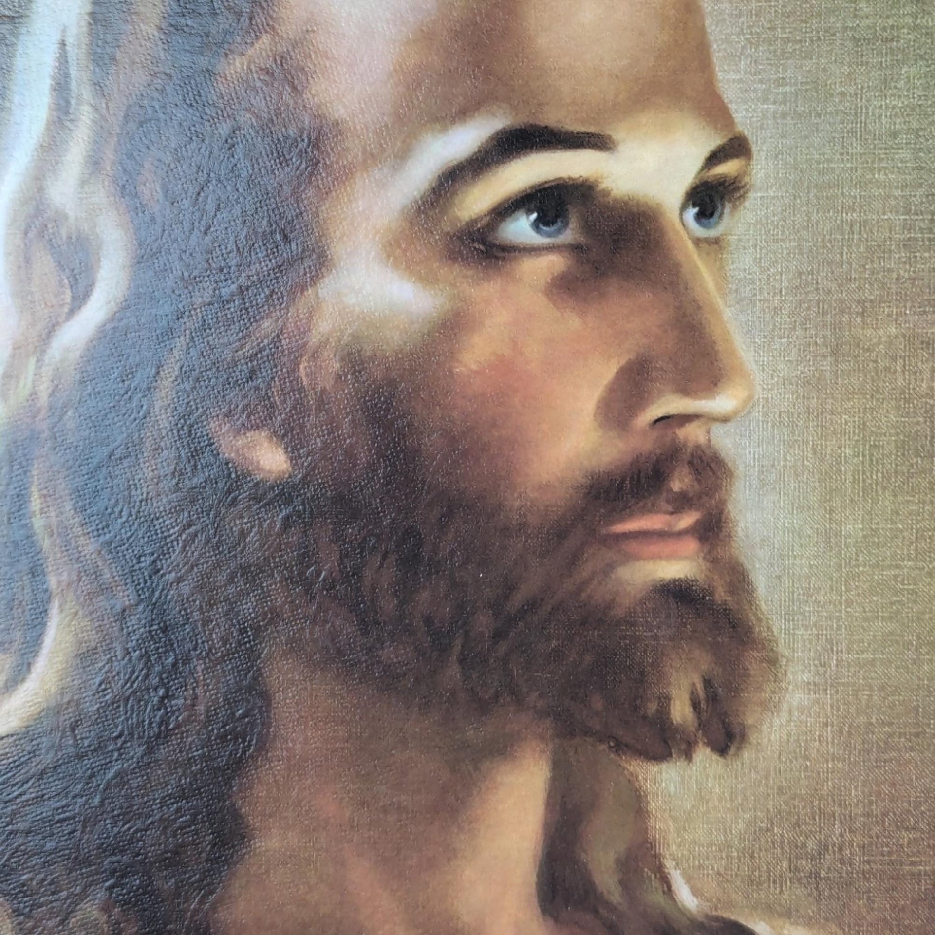 Vintage Warner Sallman Head of Christ Framed Litho (22.5x18.5") Wall Art