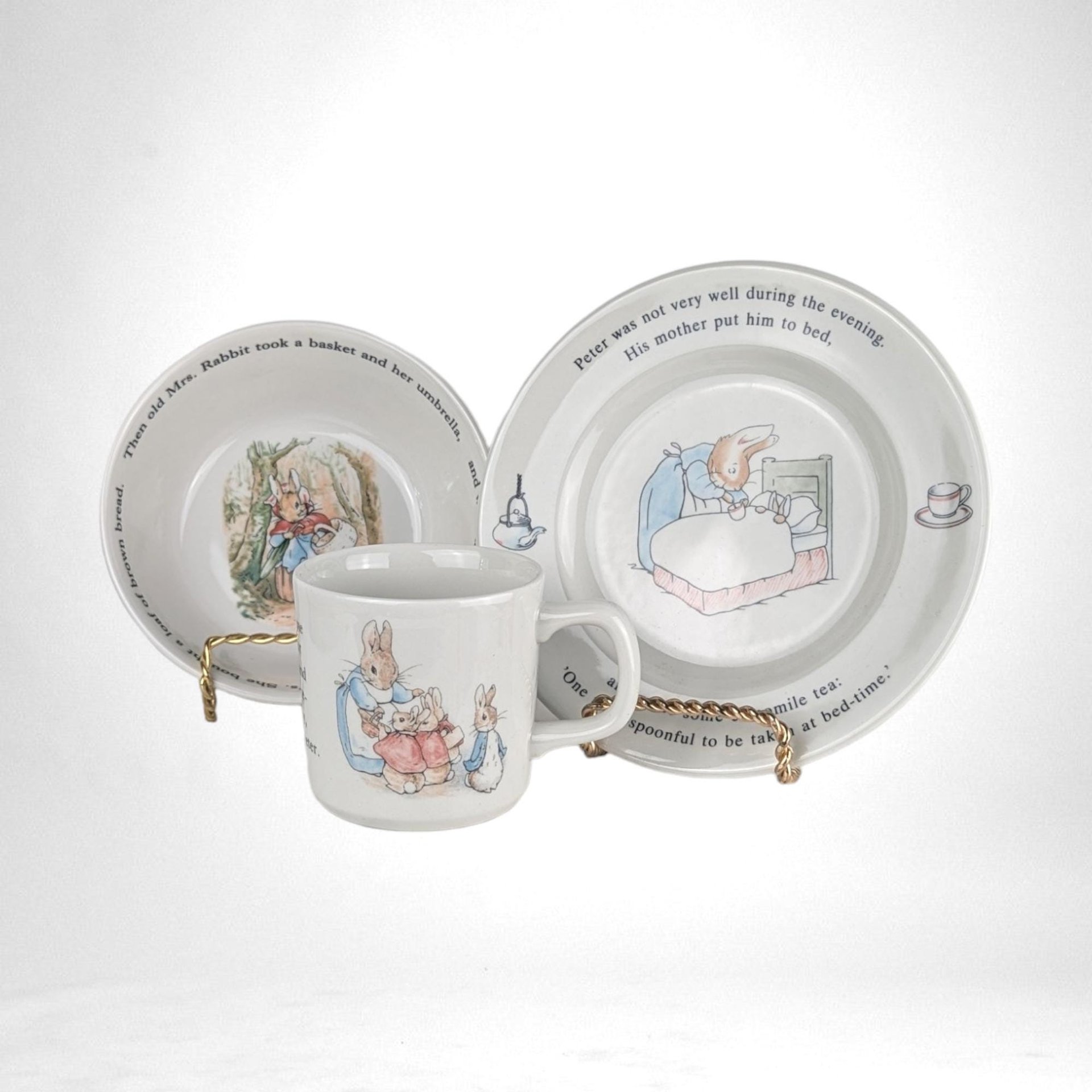 1993 Wedgwood Beatrix Potter Peter Rabbit Nursery Set