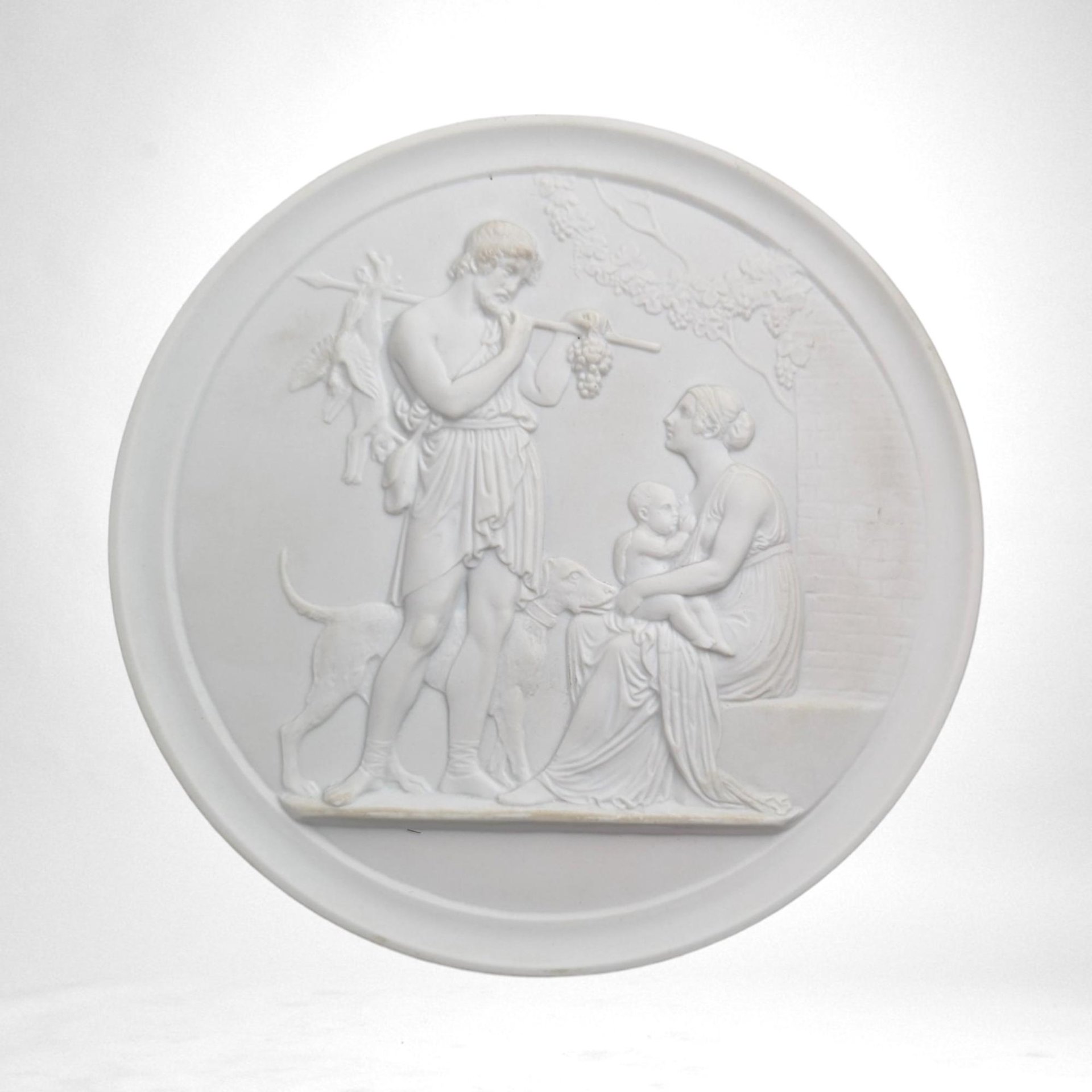 Vintage Royal Copenhagen Bisque Plaques | Set of 4 | Neoclassical Wall Decor |  White Porcelain Plaques |  Collectible Plates