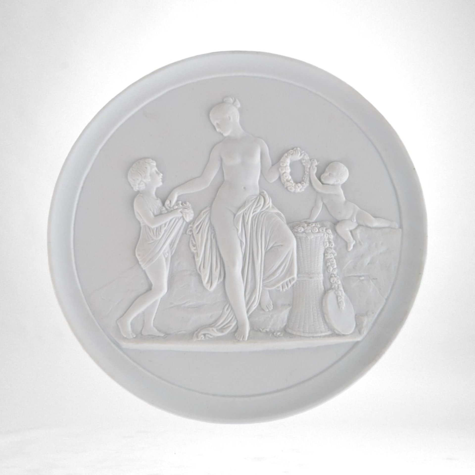 Vintage Royal Copenhagen Bisque Plaques | Set of 4 | Neoclassical Wall Decor |  White Porcelain Plaques |  Collectible Plates