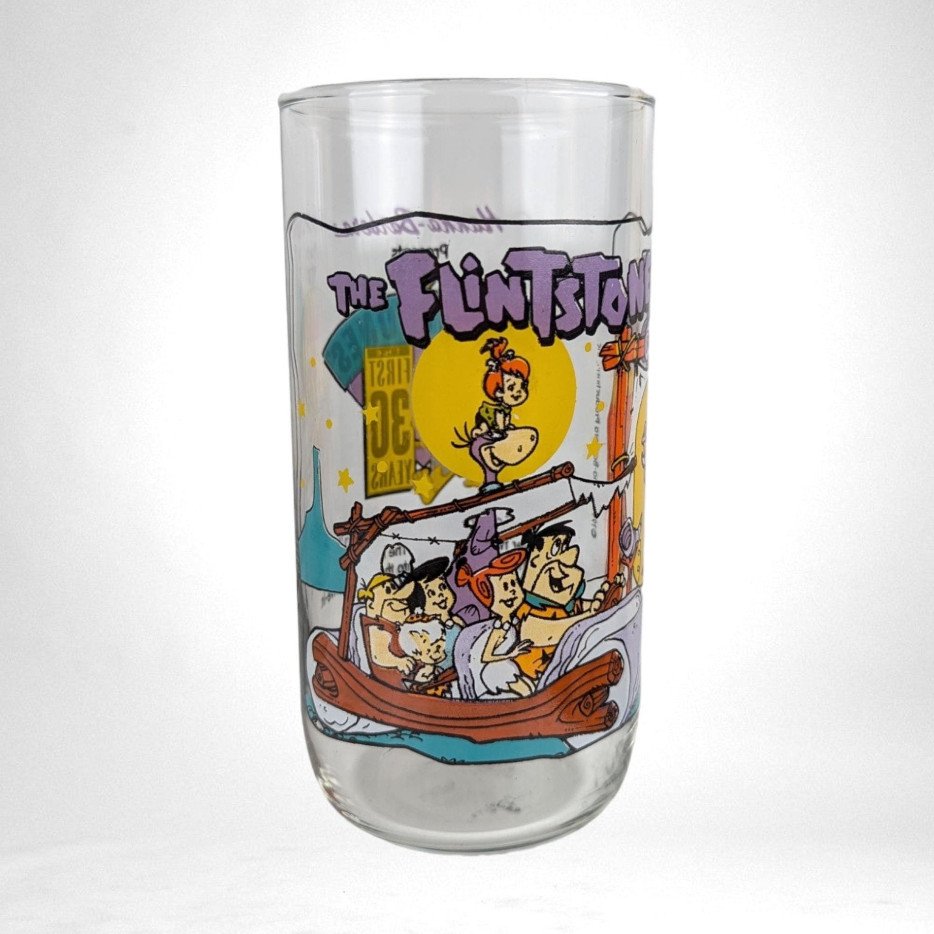 Flintstones Glasses | Set of 4 |  Hardee's 1991 | Fred, Wilma, Barney, Betty