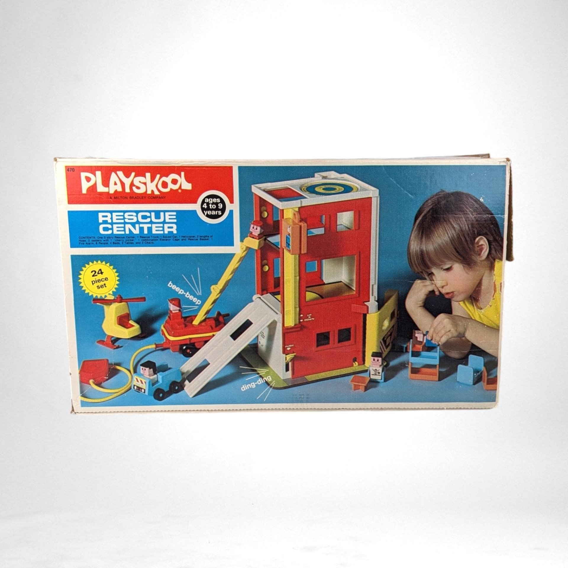 Vintage 1973 Playskool Rescue Center Playset - 470, with Accessories