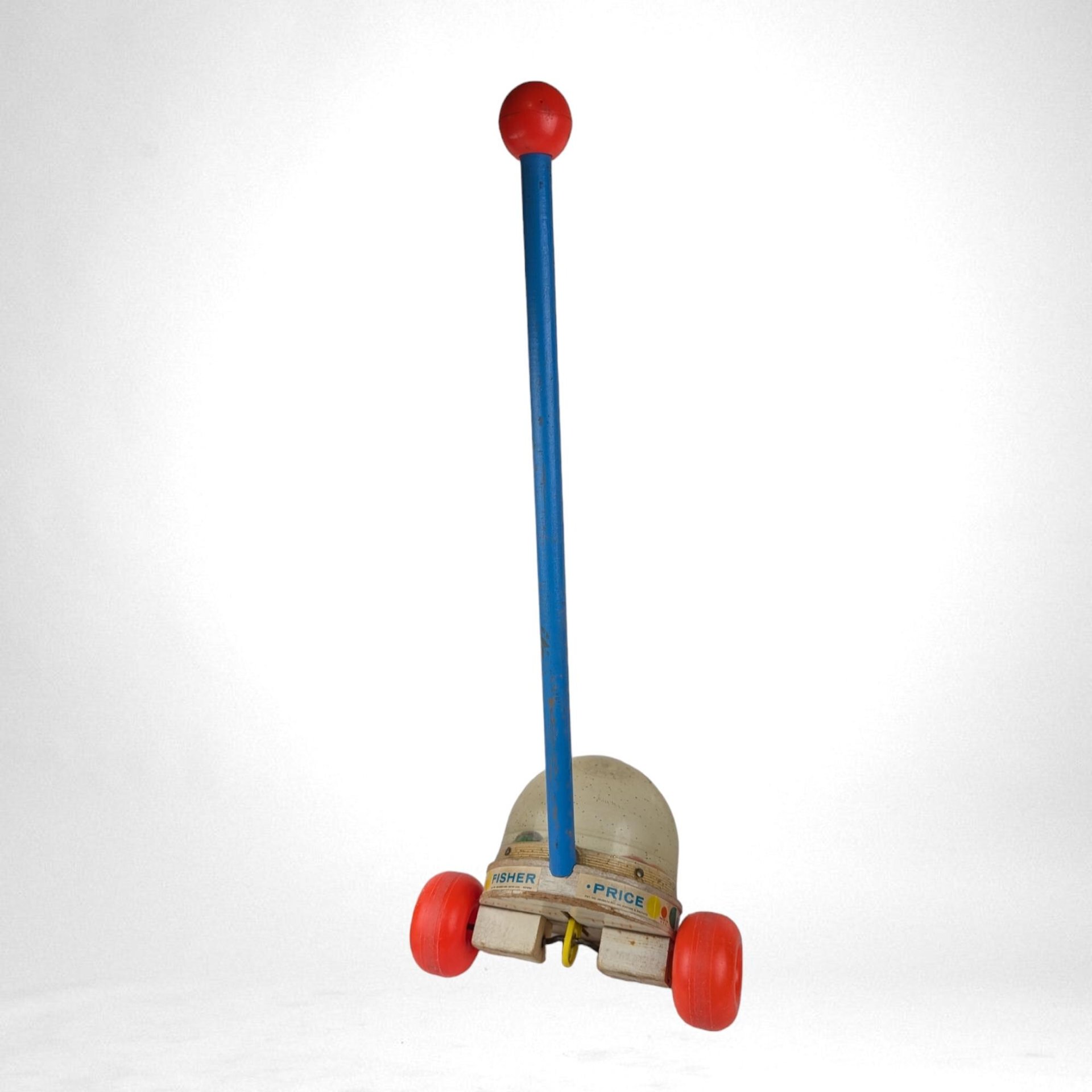 Vintage Fisher-Price Corn Popper Push Toy, 1960s Classic Baby Toy, Retro Playroom Decor, Gift for Collector