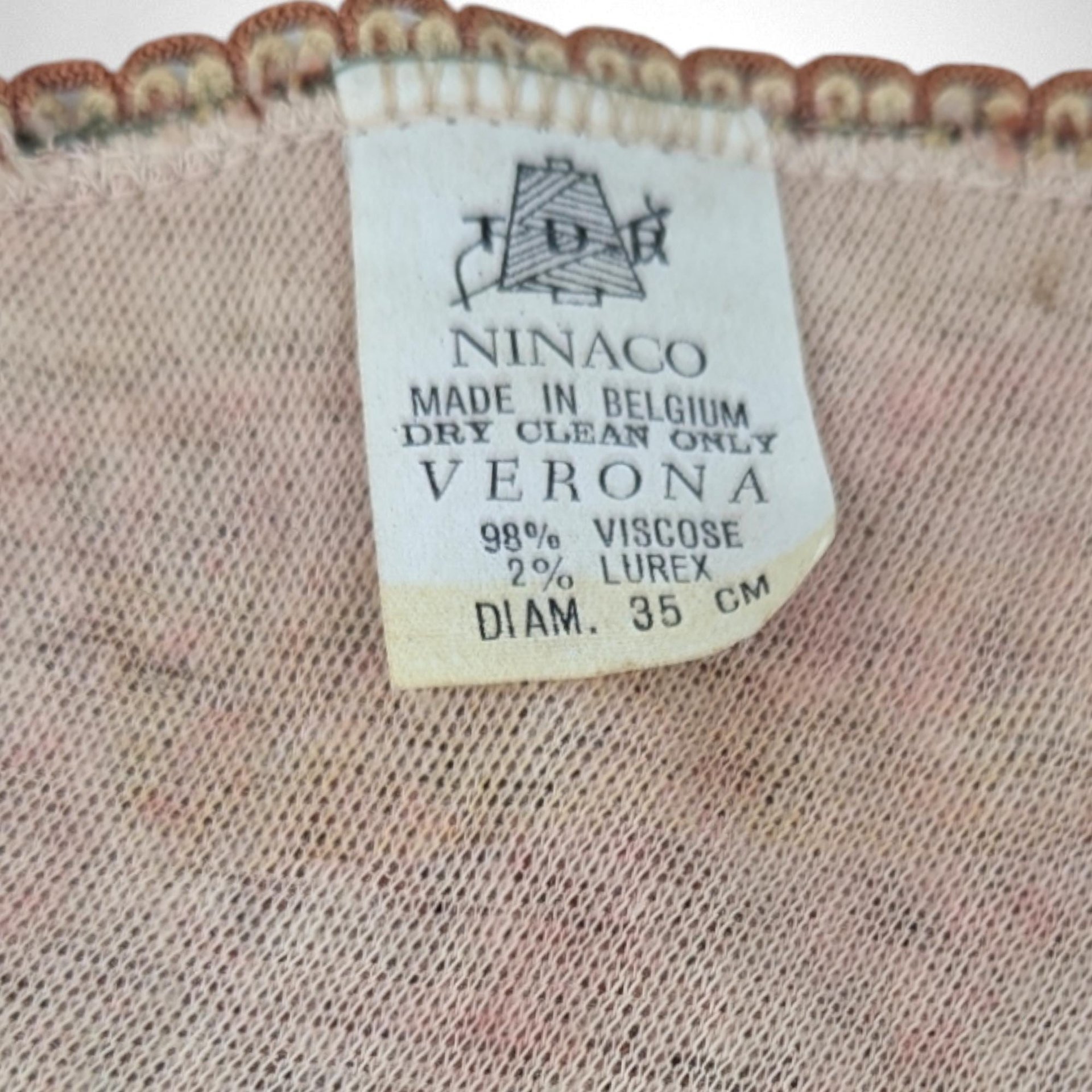 Vintage Ninaco Verona Doily - 13" x 11" - Belgian Viscose & Lurex - Good Condition