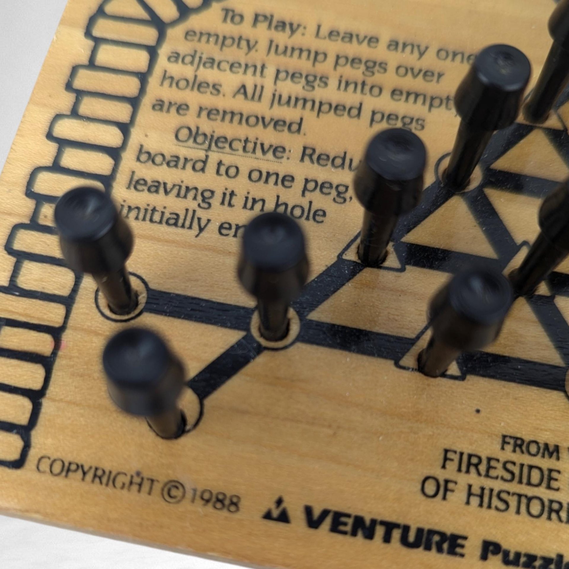 Vintage 1988 Venture Puzzles Triangle Solitaire Puzzle - Brain Teaser Game - Excellent Condition