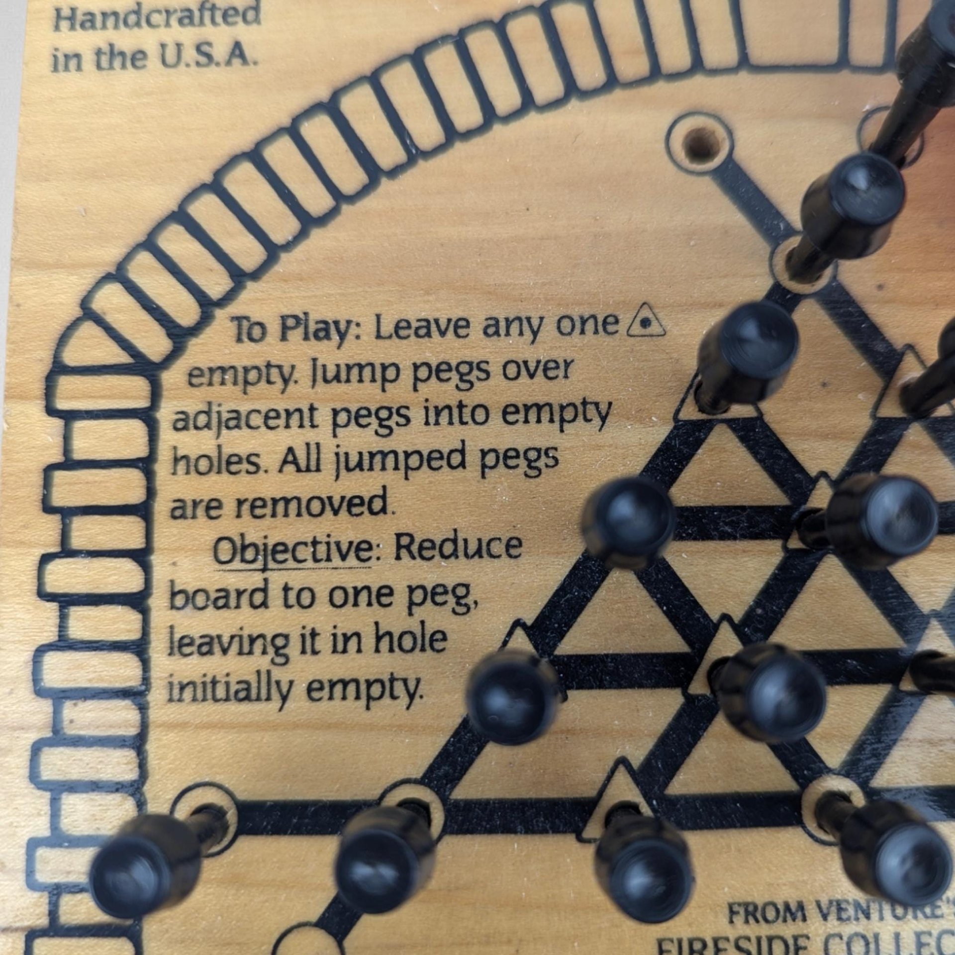 Vintage 1988 Venture Puzzles Triangle Solitaire Puzzle - Brain Teaser Game - Excellent Condition