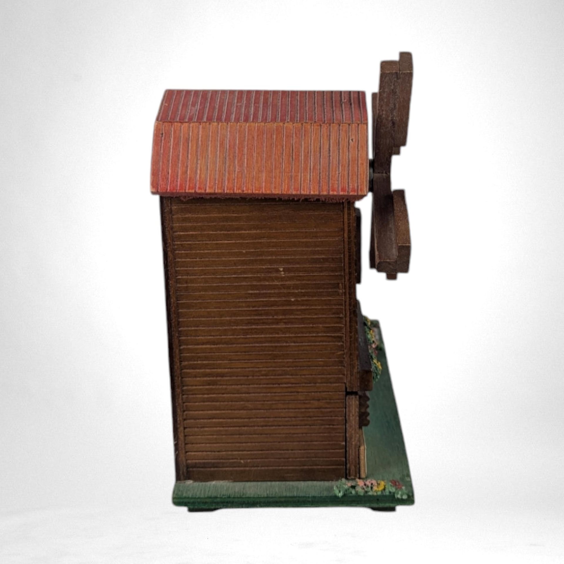 Vintage Wooden Windmill Jewelry Box - Musical, Rotating Windmill, Storage with Charm