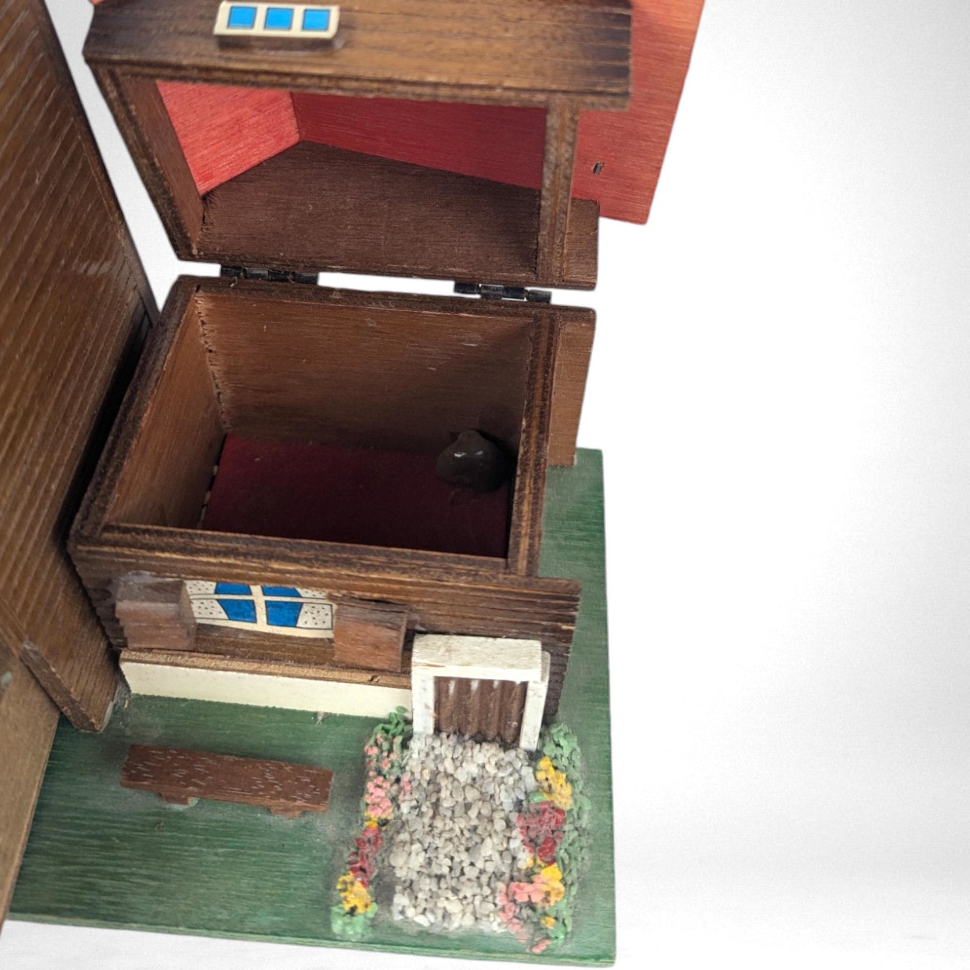 Vintage Wooden Windmill Jewelry Box - Musical, Rotating Windmill, Storage with Charm