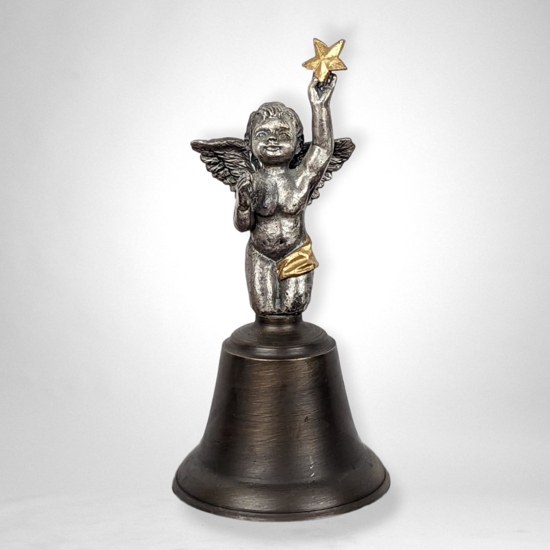 Vintage SPI Metal Cherub Bell 5 1/4" Tall | Celestial Charm | Holiday Decor, or Collectible Gift