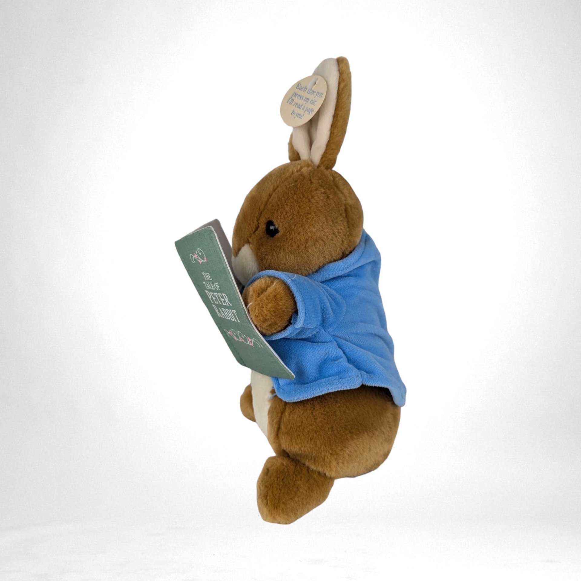 Vintage Eden Peter Rabbit Reading Plush | 12" Tall | Interactive Toy | Beatrix Potter