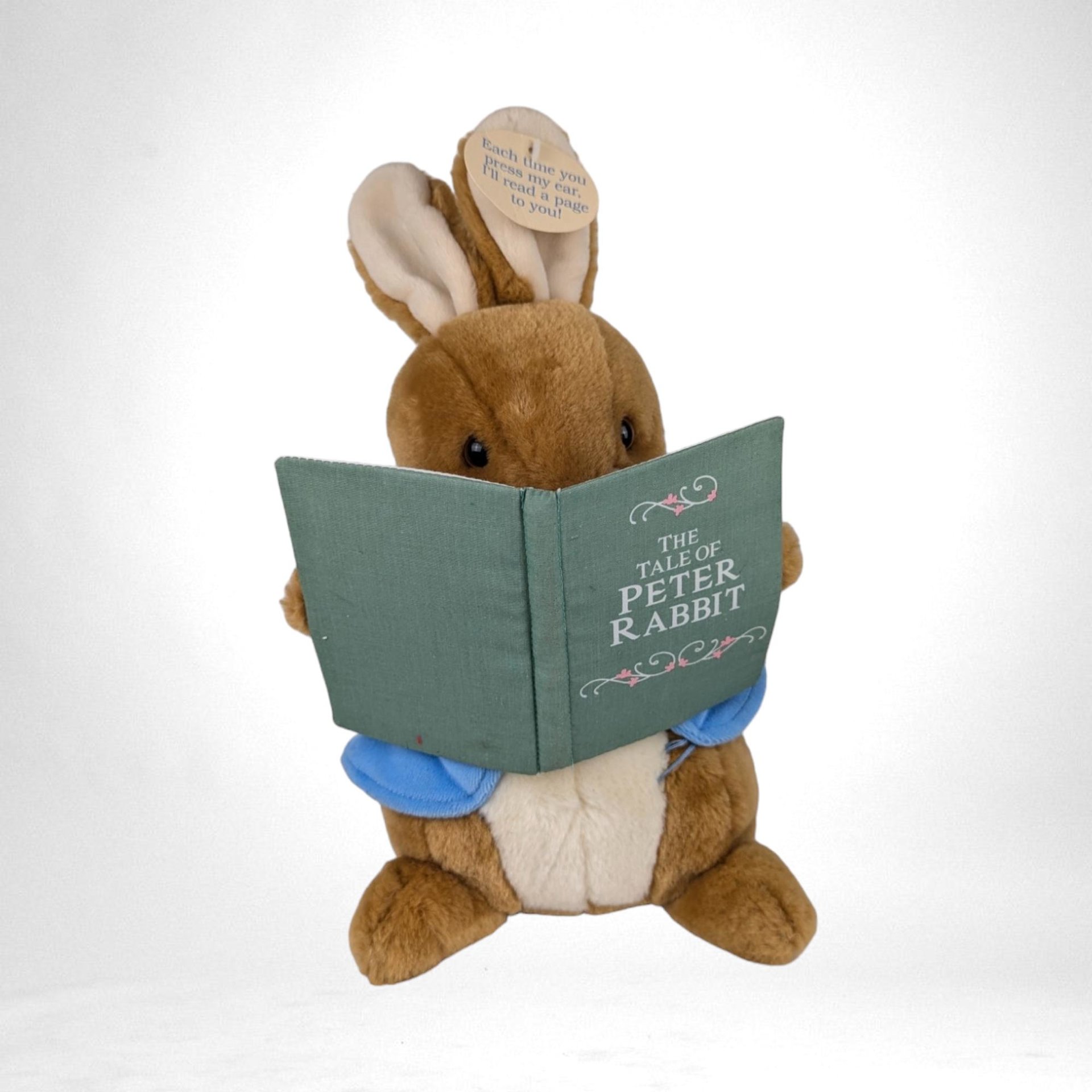 Vintage Eden Peter Rabbit Reading Plush | 12" Tall | Interactive Toy | Beatrix Potter